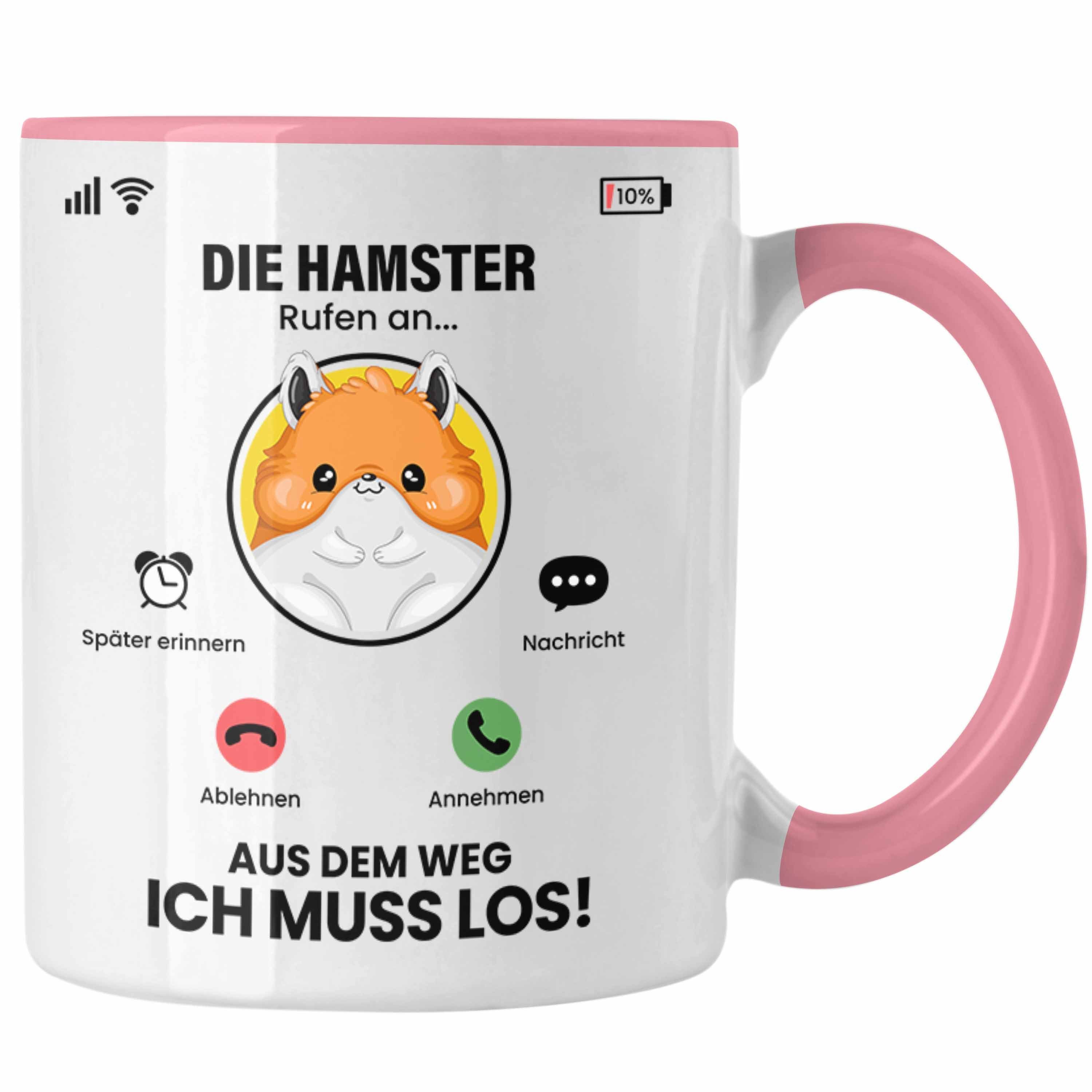 Trendation Tasse Die Hamster Rufen An Tasse Geschenk für Hamster Züchter Besitzer Gesch Rosa | Teetassen