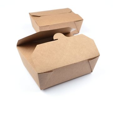 Einwegschale 300 Stück Noodleboxen (172×140×66 mm), 50 OZ, kraft, Foodbox Nudelbox Lunchbox Snack China Box Pastabox