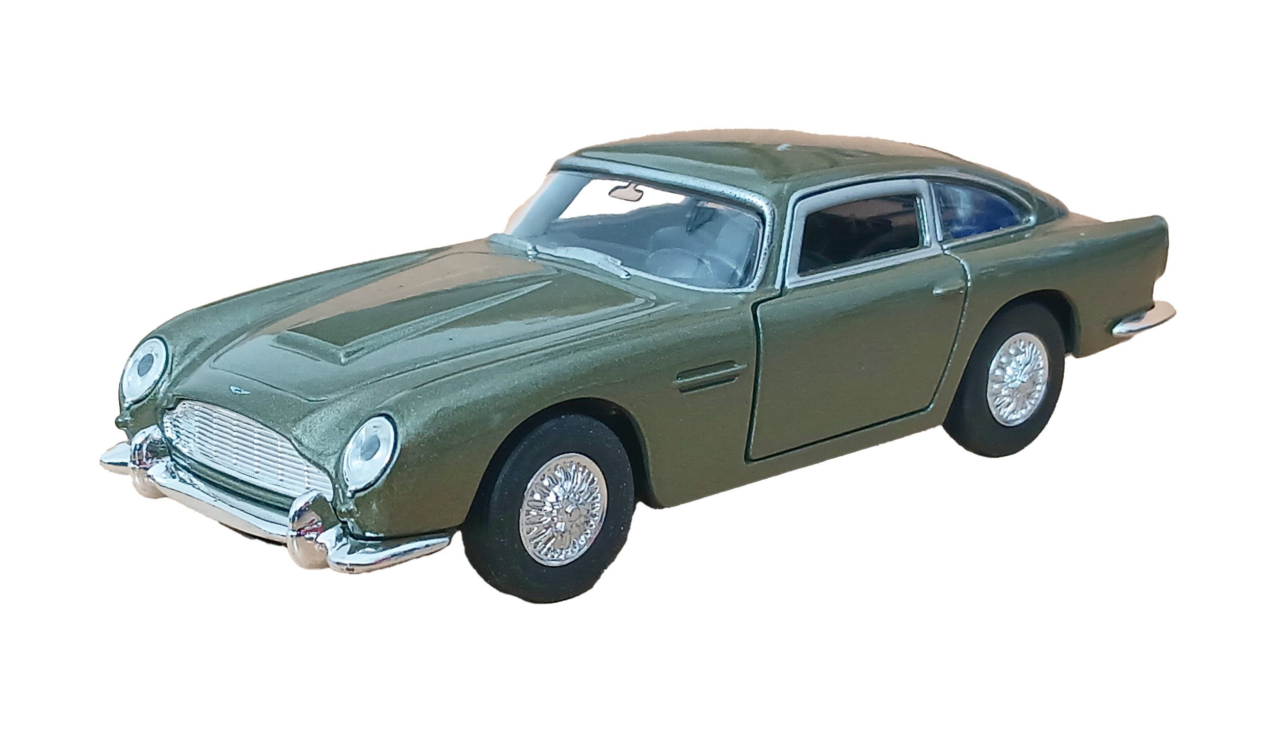 Welly Modellauto ASTON MARTIN DB5 1964 Modellauto 12cm aus Metall 02 (Olive-Metallic), mit Rückzugmotor Modell Auto Spielzeugauto Spielzeug