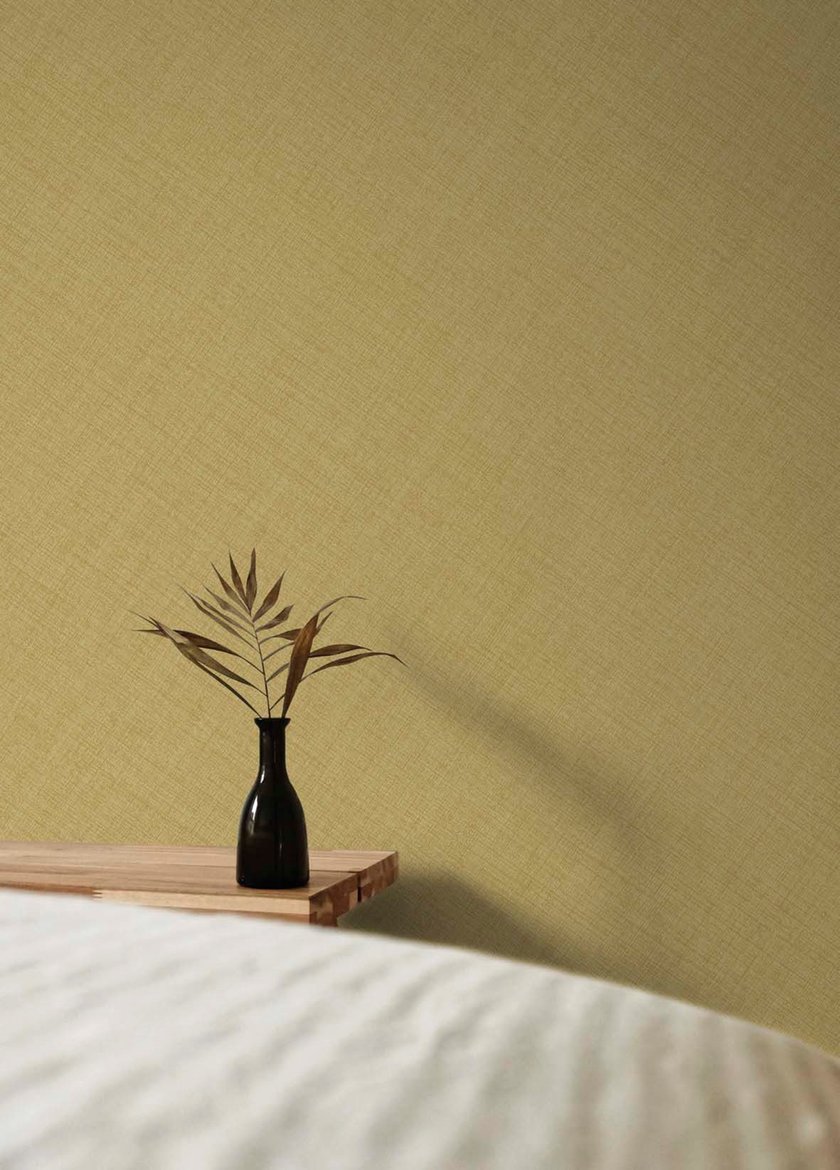 Grandeco Tapete Vliestapete Grandeco Uni-Tapete gelb MN1010