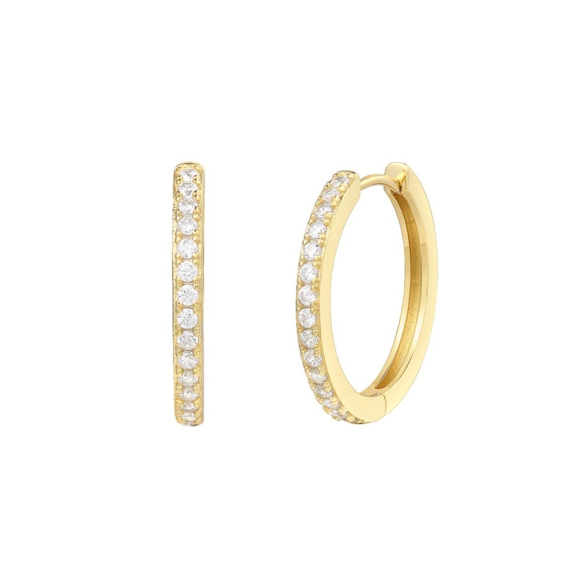 XENOX Paar Серьги-кольца Серьги-кольца Серьги Damen Zirkonia Silber Vergoldet 20 mm XS10354G