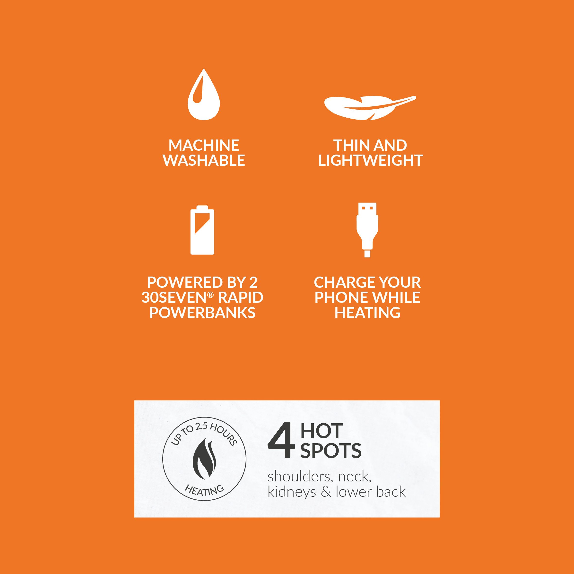 30seven Softshelljacke beheizte Softshelljacke Slim Fit - Schwarz 5V Set inkl. 2 Powerbanks