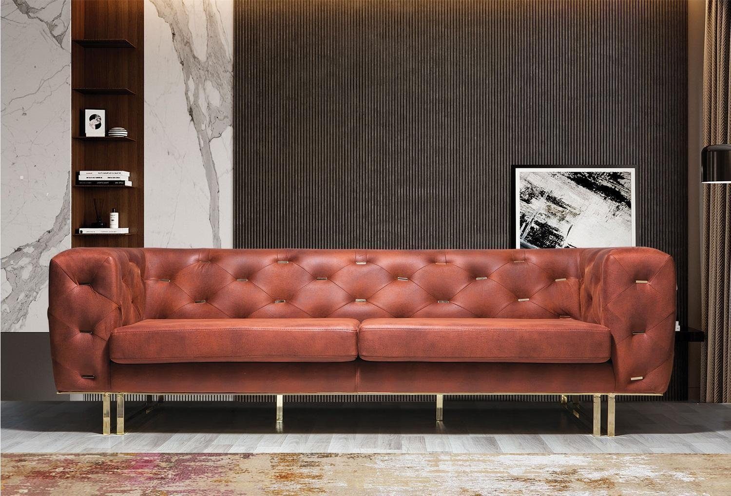 JVmoebel Chesterfield-Sofa, Chesterfield Couch Textil Stoff Sofa Edles Design Klassische