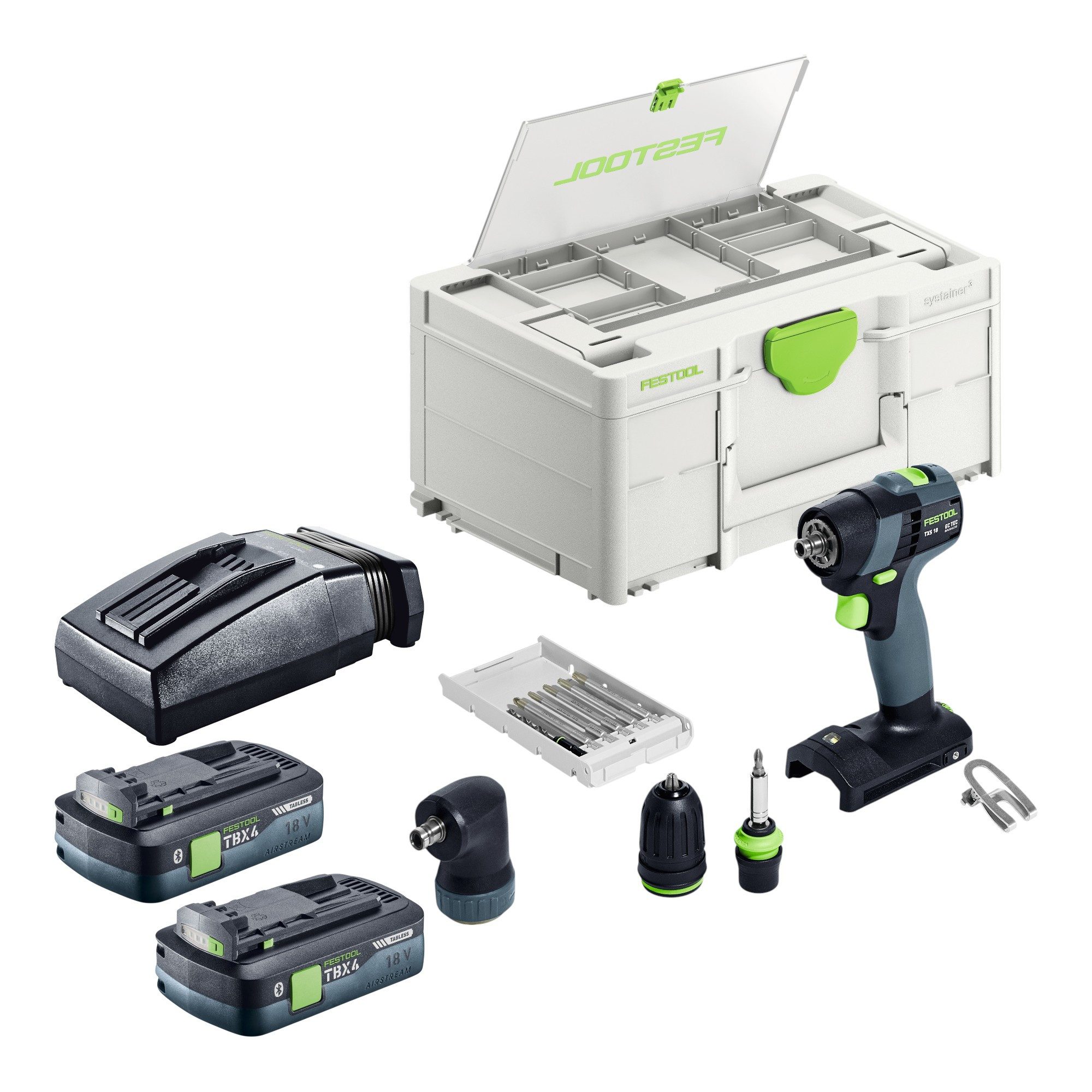FESTOOL Akku-Schrauber TXS 18-Basic-Set Akku Bohrschrauber 18 V 40 Nm Brushless + 2x Akku