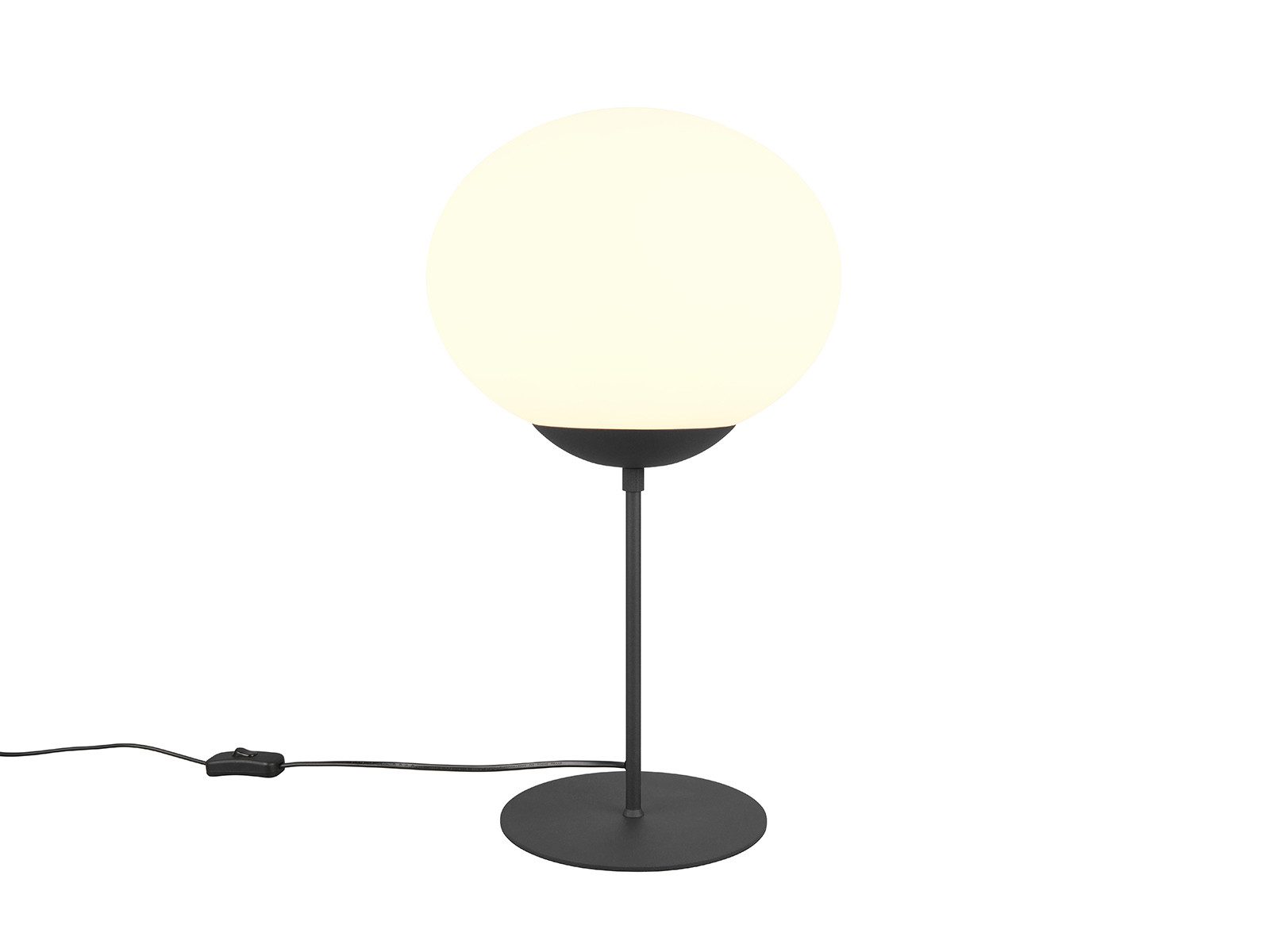 TRIO Leuchten LED Nachttischlampe, Dimmfunktion, LED wechselbar, Warmweiß, Groß-e schöne Retro Tischbeleuchtung mit Glas-kugel, Höhe 52cm
