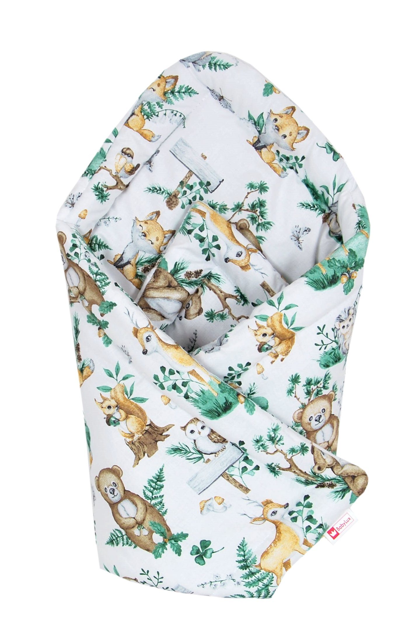 Babydecke BABYLUX Einschlagdecke BABYHÖRNCHEN 75x75cm Neugeborene, BabyLux, 123. Waldtiere