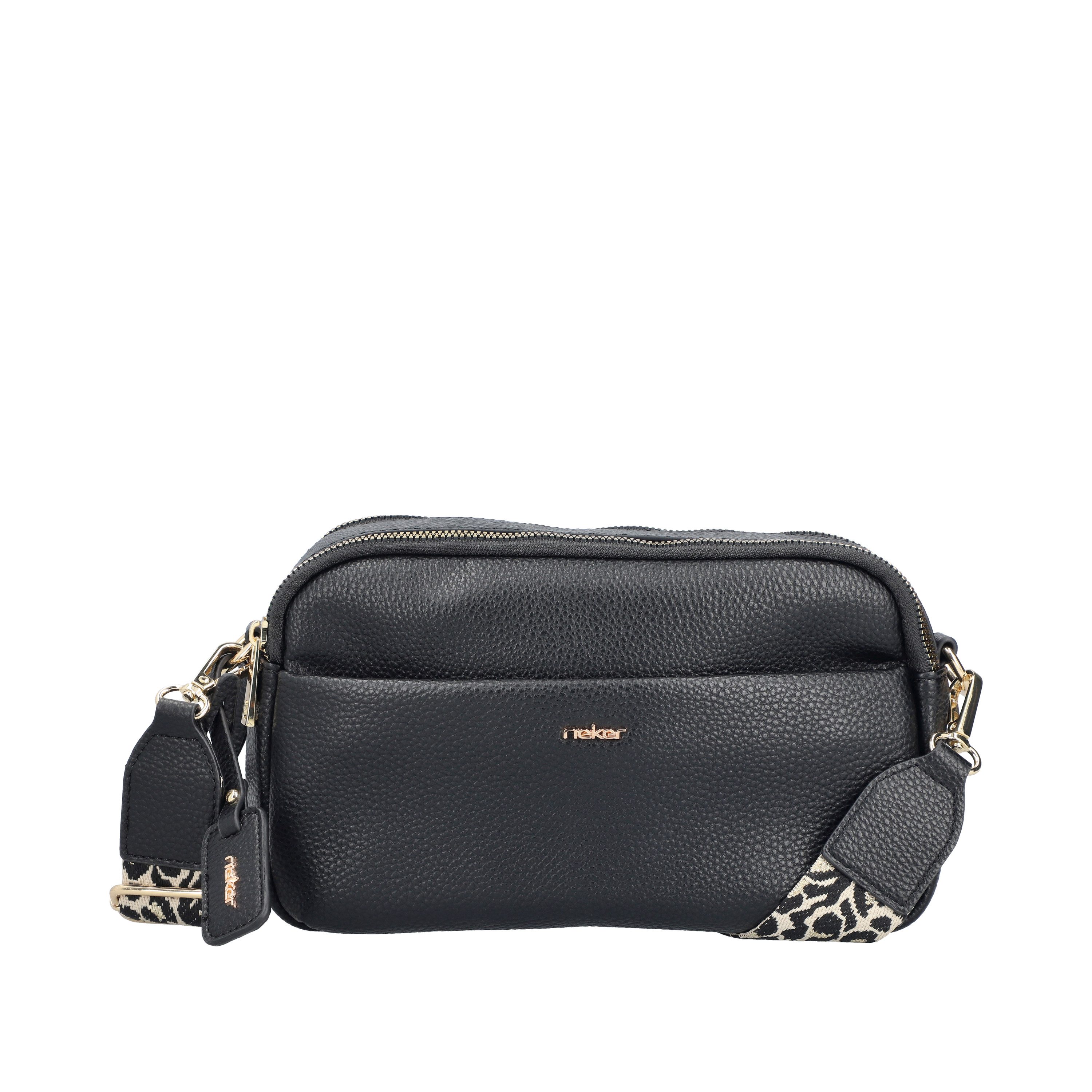 Rieker Umhängetasche, Damen Schultertasche, Handtasche mit zwei Reißverschlüssen