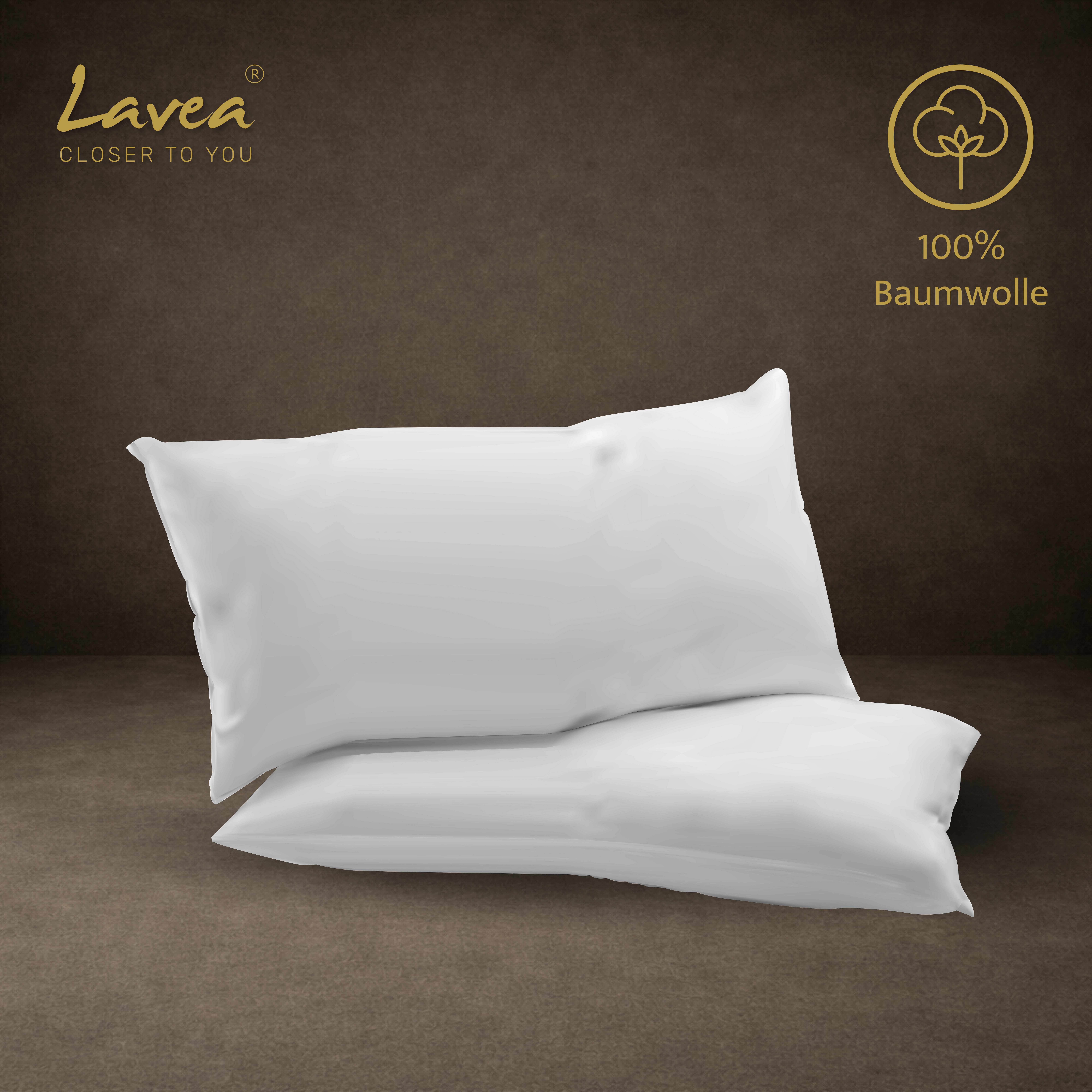 Lavea Kissenbezug 2er Set 100% Baumwolle flauschig, Jasmin, Kissenhülle, Kissenbezüge, (2 Stück), pflegeleicht, langlebige Qualität, mit Reißverschluss – Bild 4 von 5