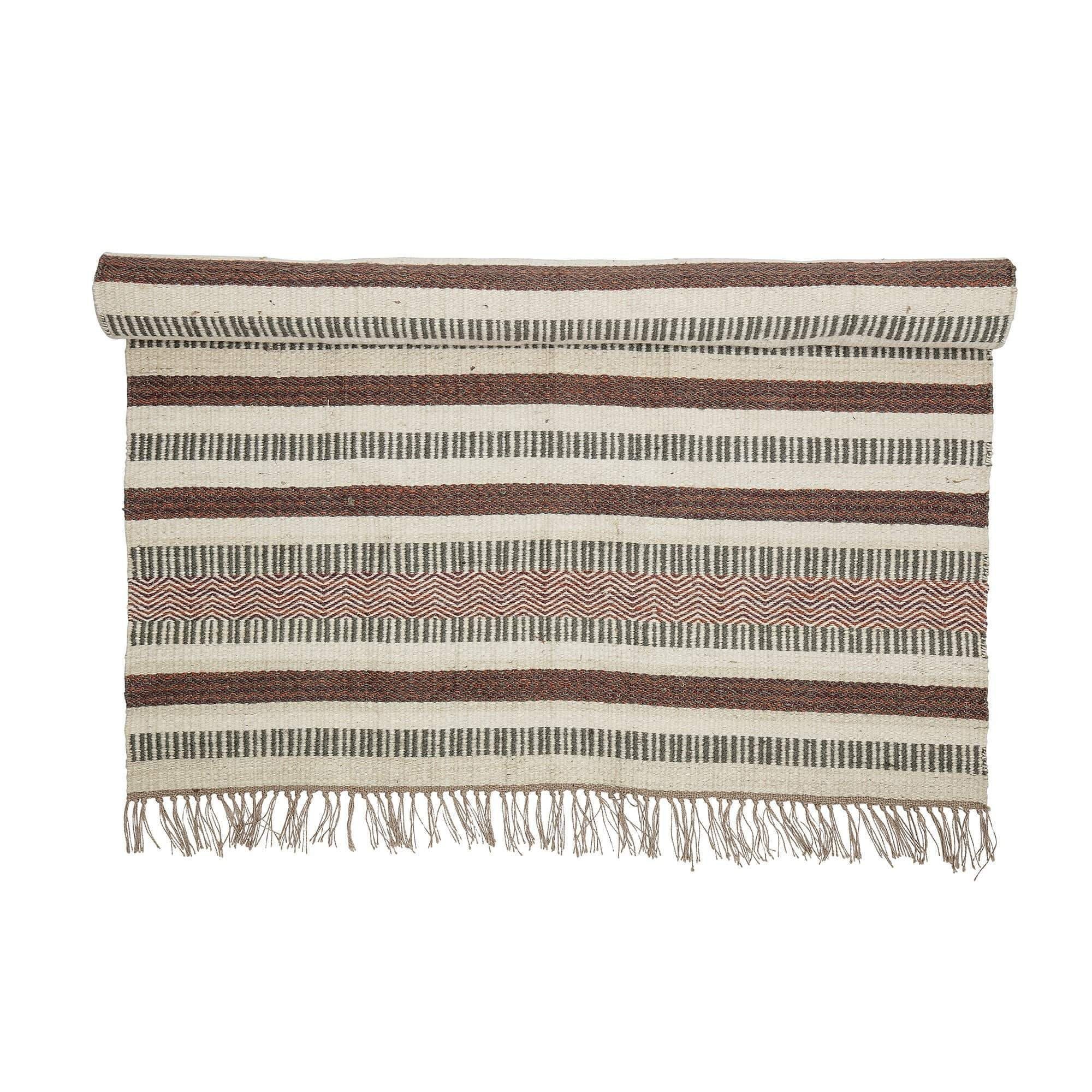 Bloomingville Teppich Bloomingville Läufer aus Jute mehrfarbig, L180xB120 cm gestreift