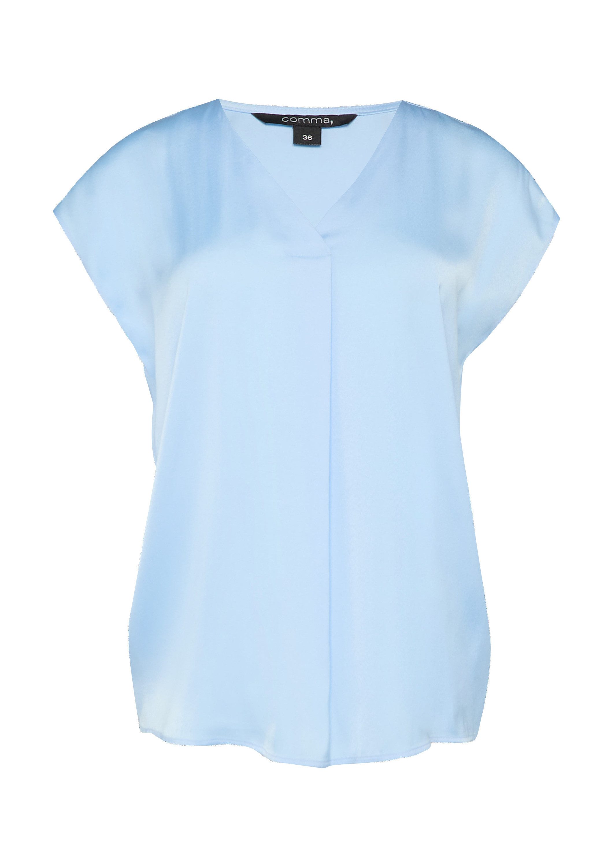 comma Kurzarmbluse Bluse Blusentop mit V-Ausschnitt günstig online kaufen