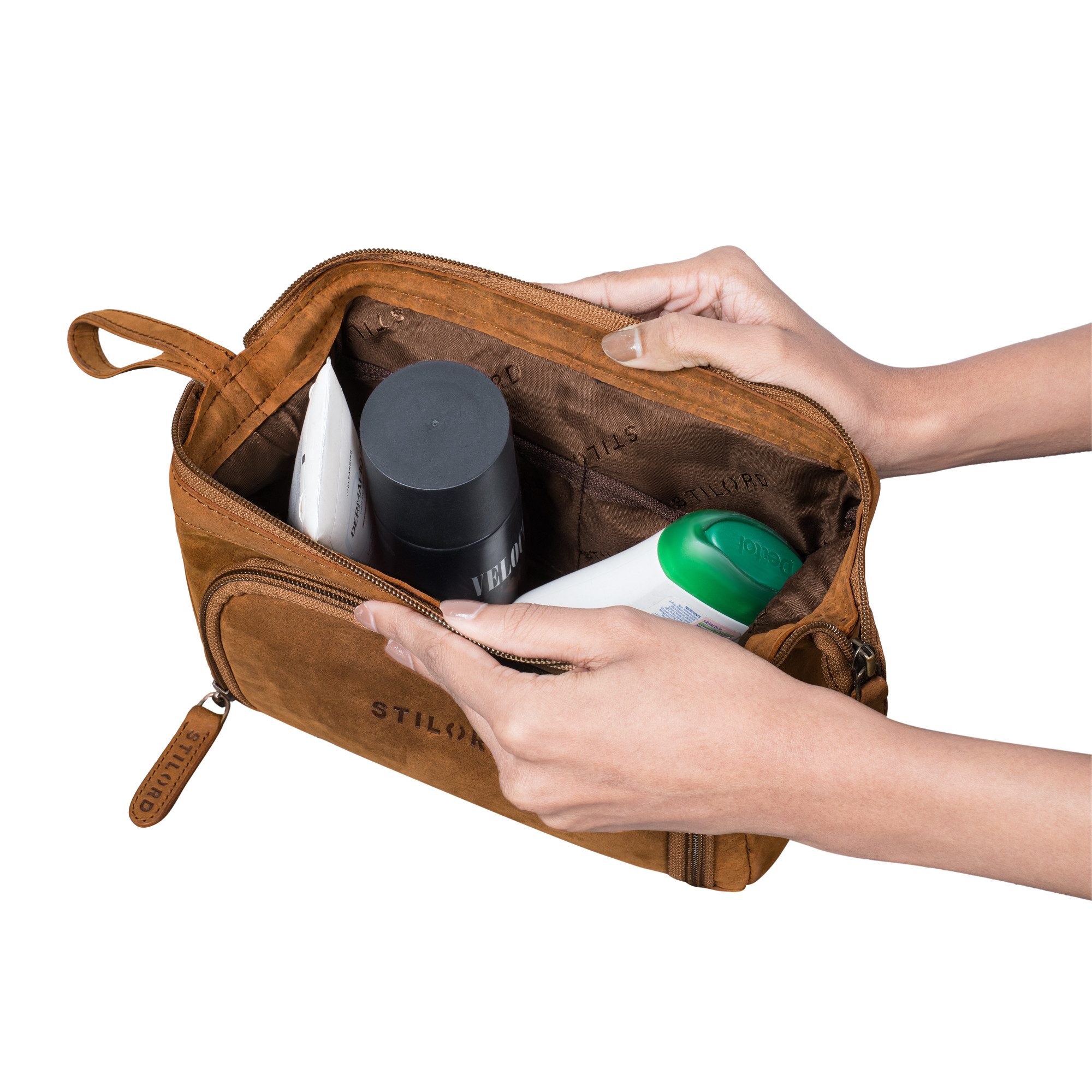 STILORD Handtasche "Henry" Handgelenktasche Herren Leder groß