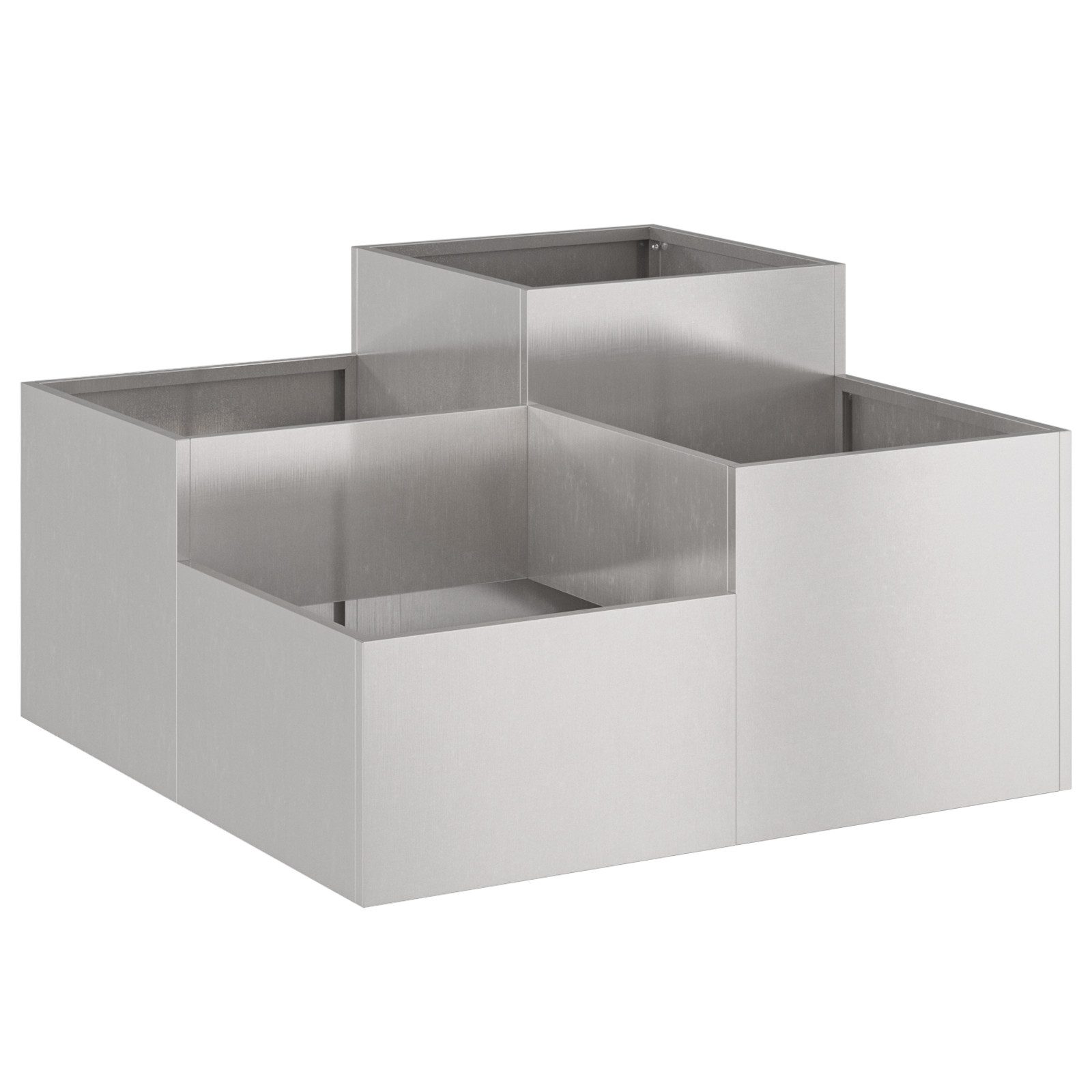 vidaXL Blumentopf Pflanzkübel 80x80x48 cm Edelstahl günstig online kaufen