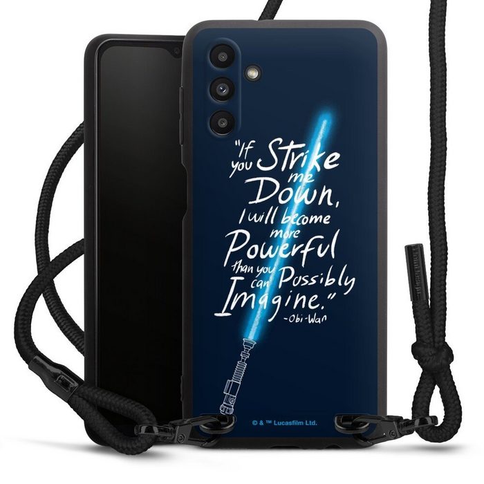 DeinDesign Handyhülle Star Wars Obi-Wan Kenobi Lichtschwert Obi Wan Quote Samsung Galaxy A13 5G Premium Handykette Hülle mit Band