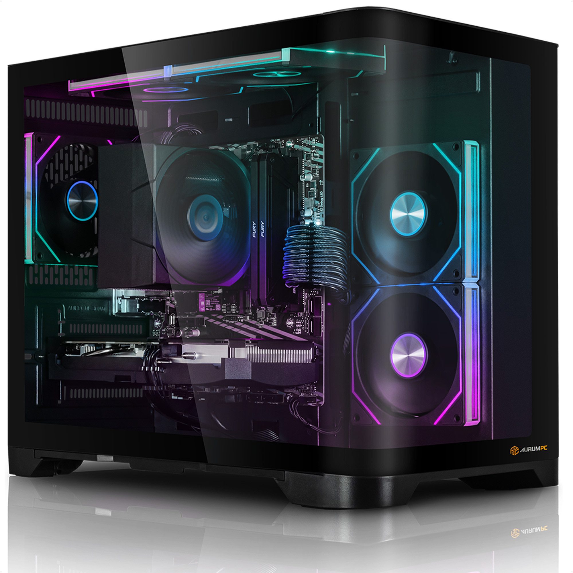 AurumPC i5-14400F, 10-Kern mit RTX5060Ti 8GB und 32GB DDR4 RAM Gaming-PC (Intel Core i5 14400F, GeForce RTX 5060Ti, 32 GB RAM, 1000 GB SSD, Luftkühlung, Windows 11, WLAN)