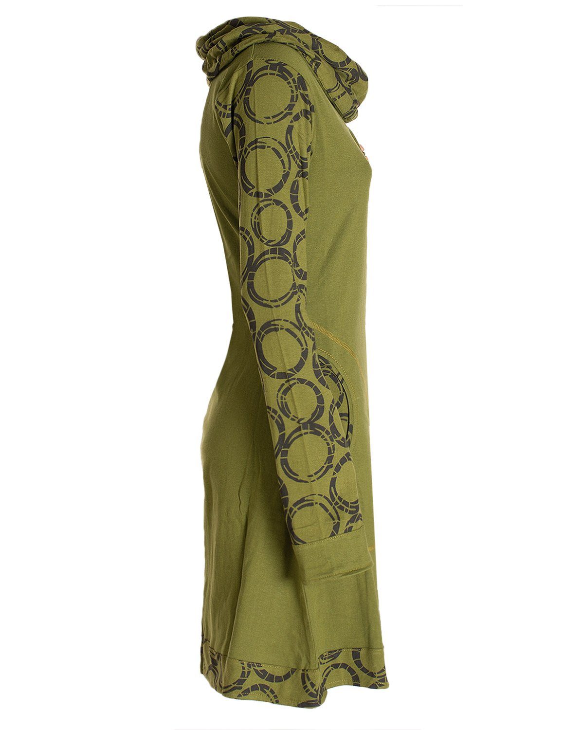 Vishes Jerseykleid Langarm Kleid Schal-Kleid Winterkleider Baumwollkleid Elfen, Goa, Hippie Style