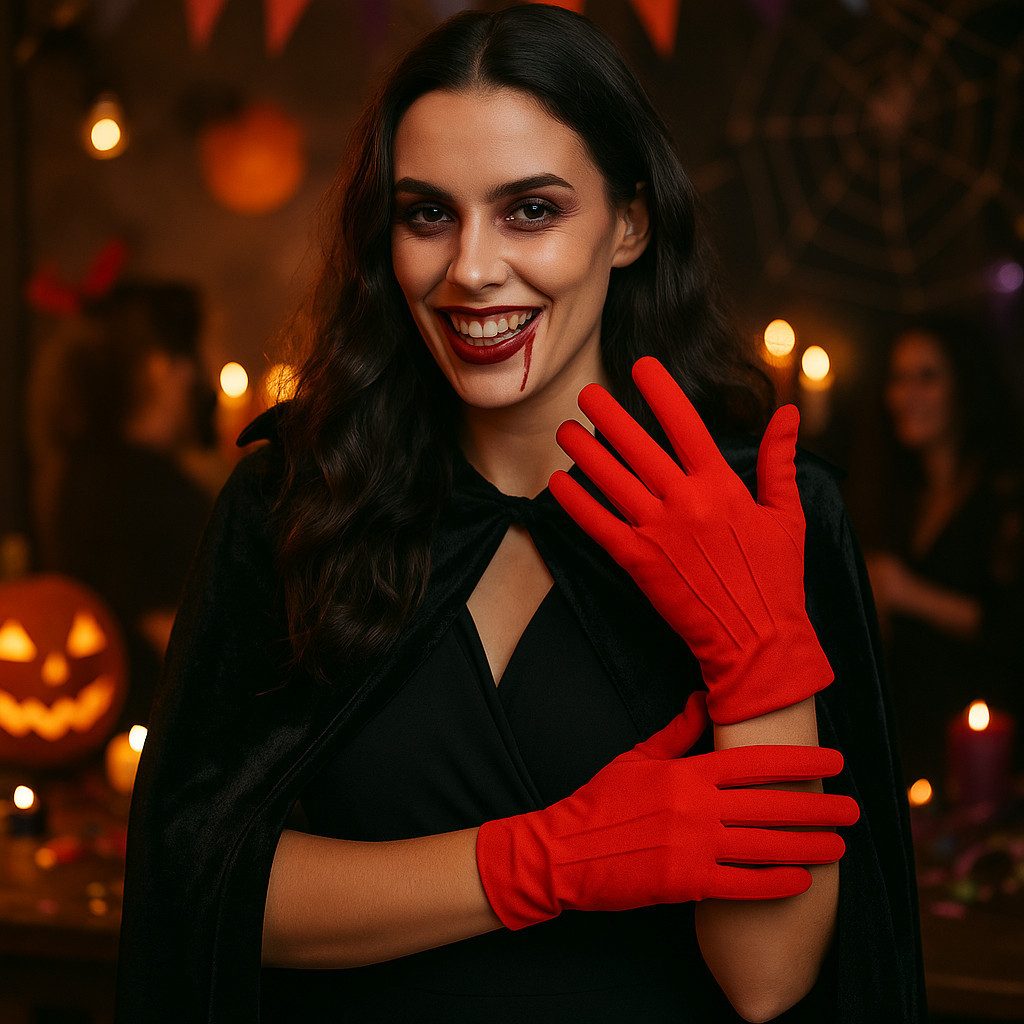 Widmann S.r.l. Fleecehandschuhe Rote Handschuhe kurz Kostümzubehör für Karneval, Fasching & Theater Auffällig, klassisch, vielseitig