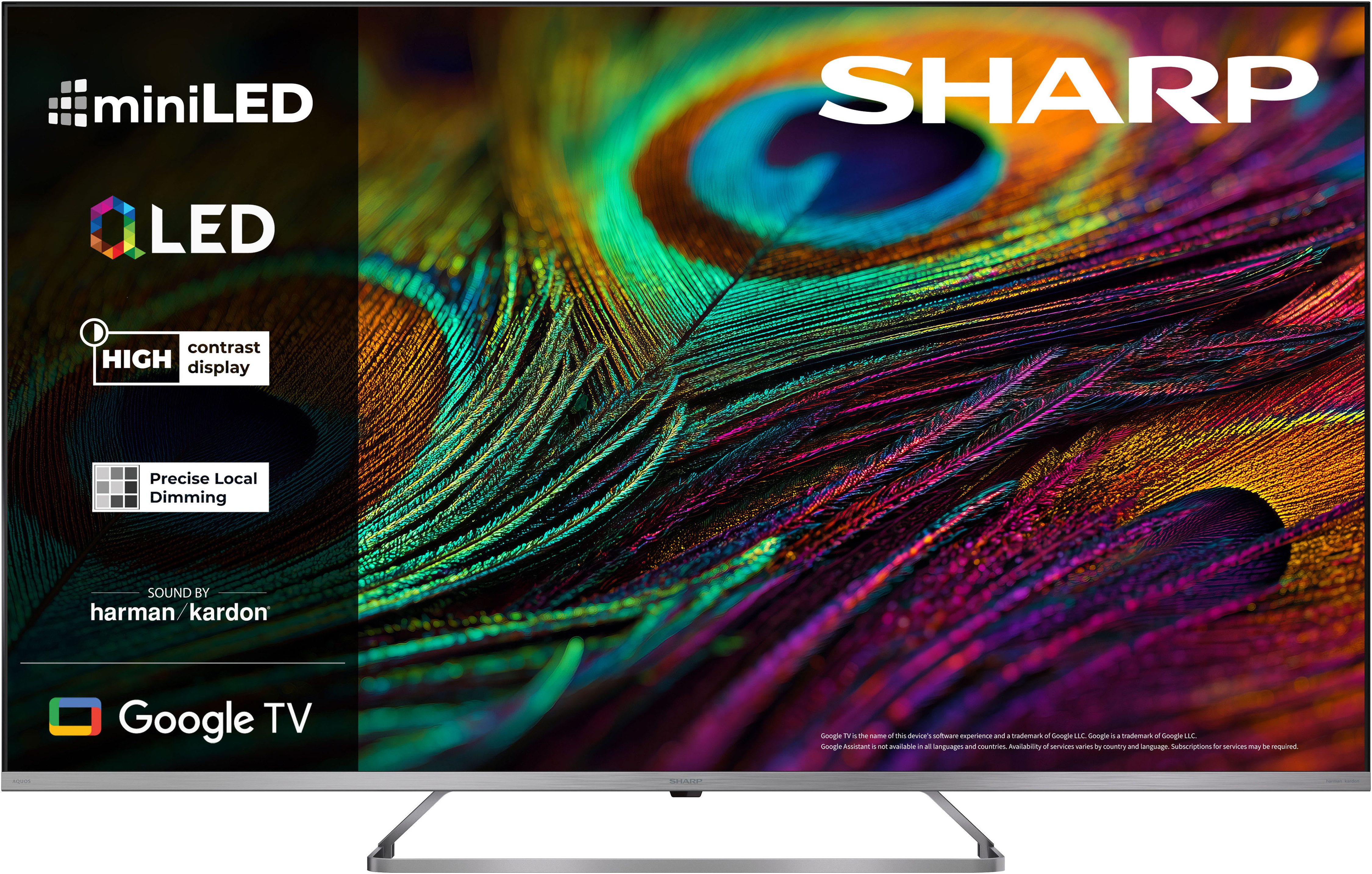 Sharp 4T-C50JPx QLED Mini LED-Fernseher (126 cm/50 Zoll, 4K Ultra HD, Google TV, Smart-TV)