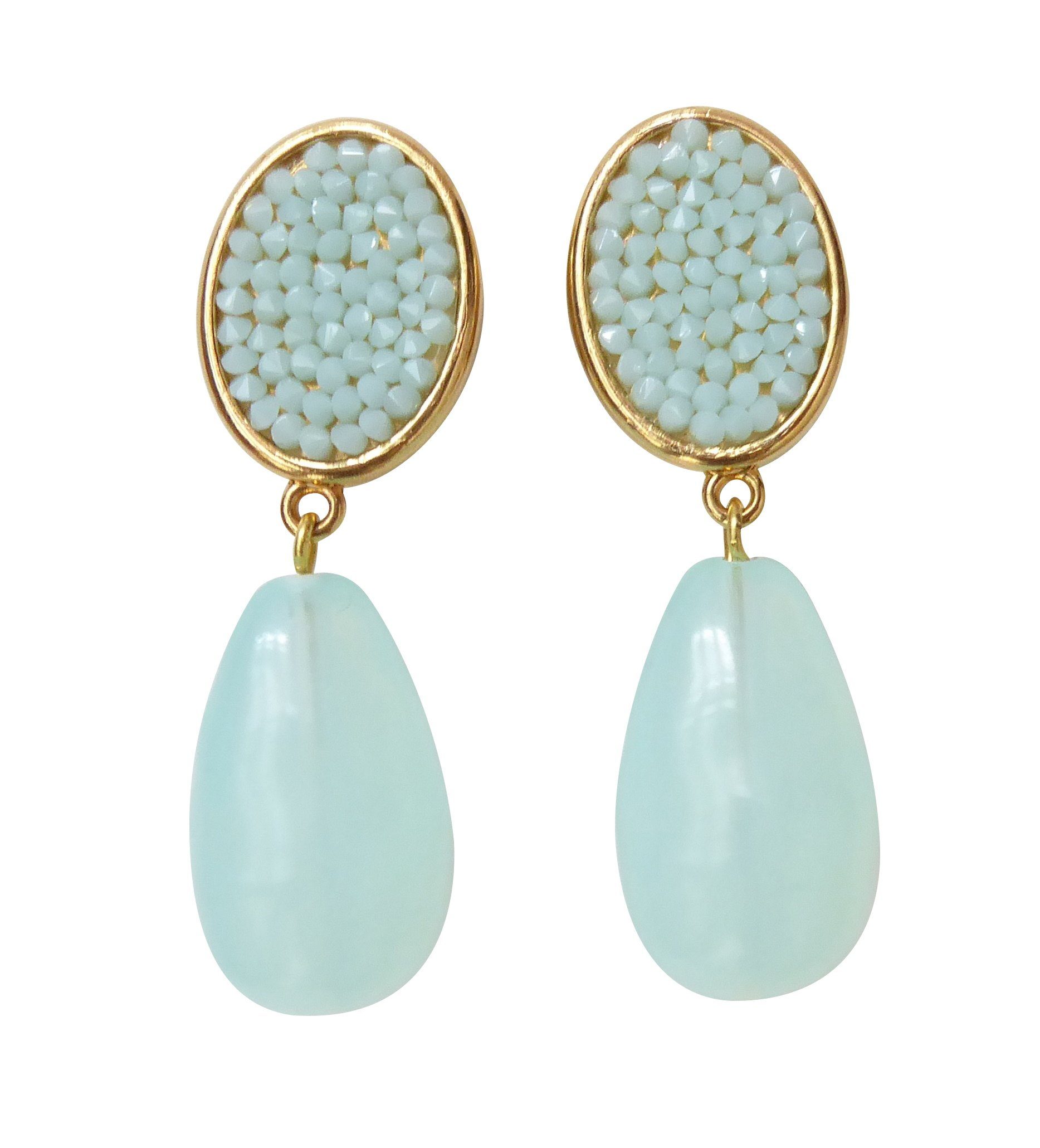 Mugello Paar Кліпси Alba Clips mint schönes Geschenk glitzernd klassisch leicht, made in Germany Designer JustWin, Statementohrringe