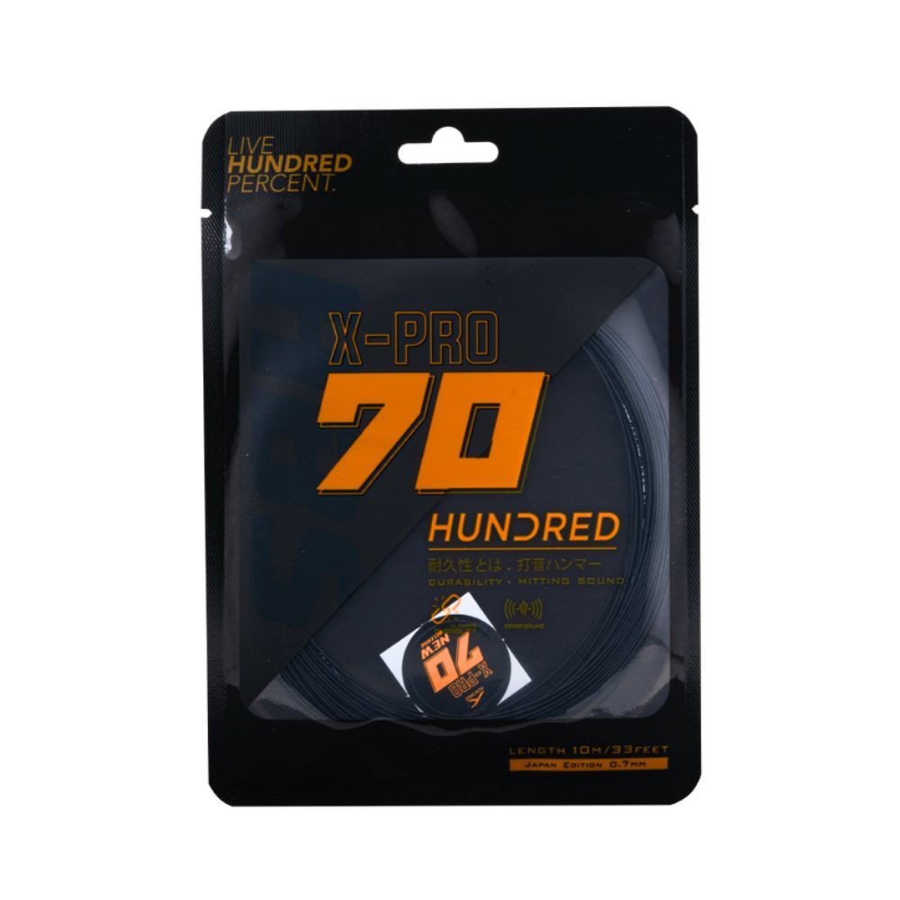 hundred Saiten 70 X-Pro Badmintonsaite Kontrolle Langlebigkeit Komfort, (Badminton Saite), Kontrolle 8/10, Haltbarkeit 8/10, Stoßdämpfung 9/10