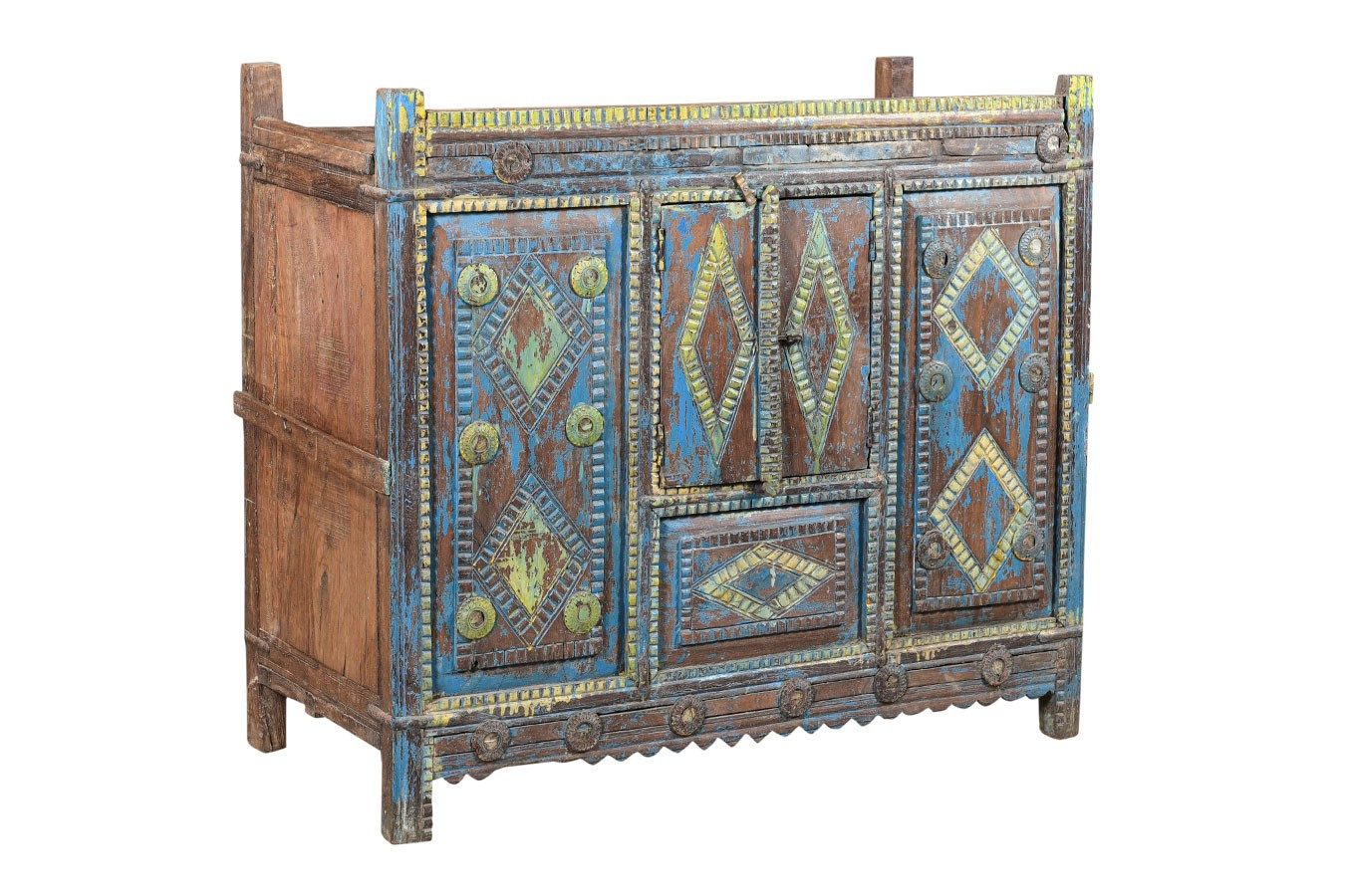 daslagerhaus Sideboard Sideboard Vintage blau gelb