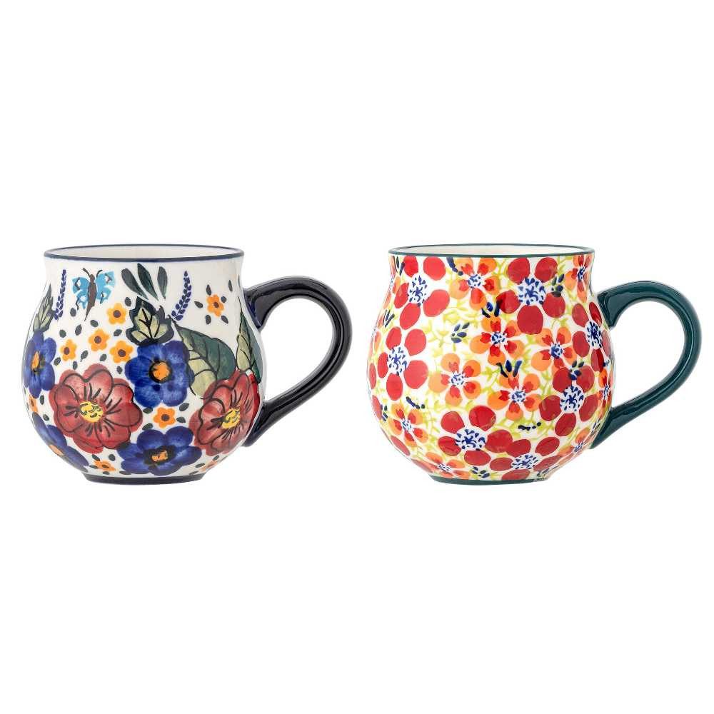 Becher Bloomingville Becher FLORIST mit Blumen Muster 2er Set