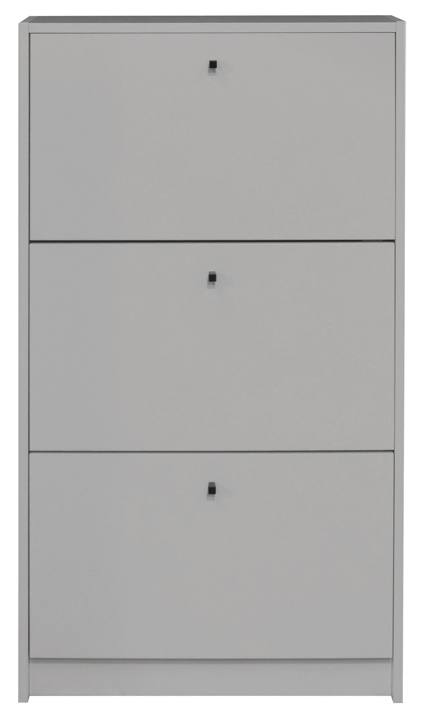 Mäusbacher Schuhkipper in kreidegrau matt lack, Holzwerkstoff - 60x104x16cm (BxHxT)