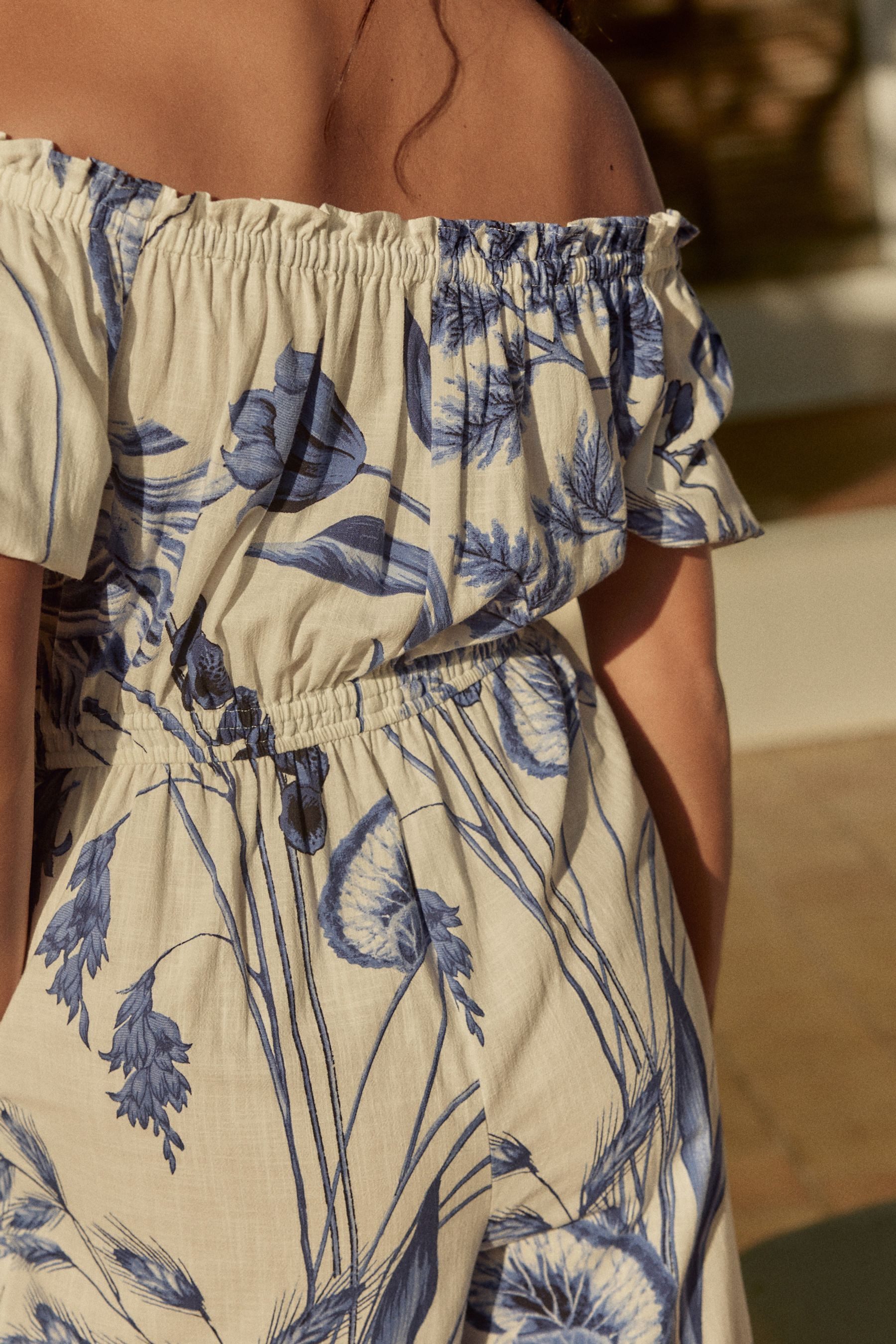 Next Jumpsuit Schulterfreier Jumpsuit mit weitem Bein (1-tlg)