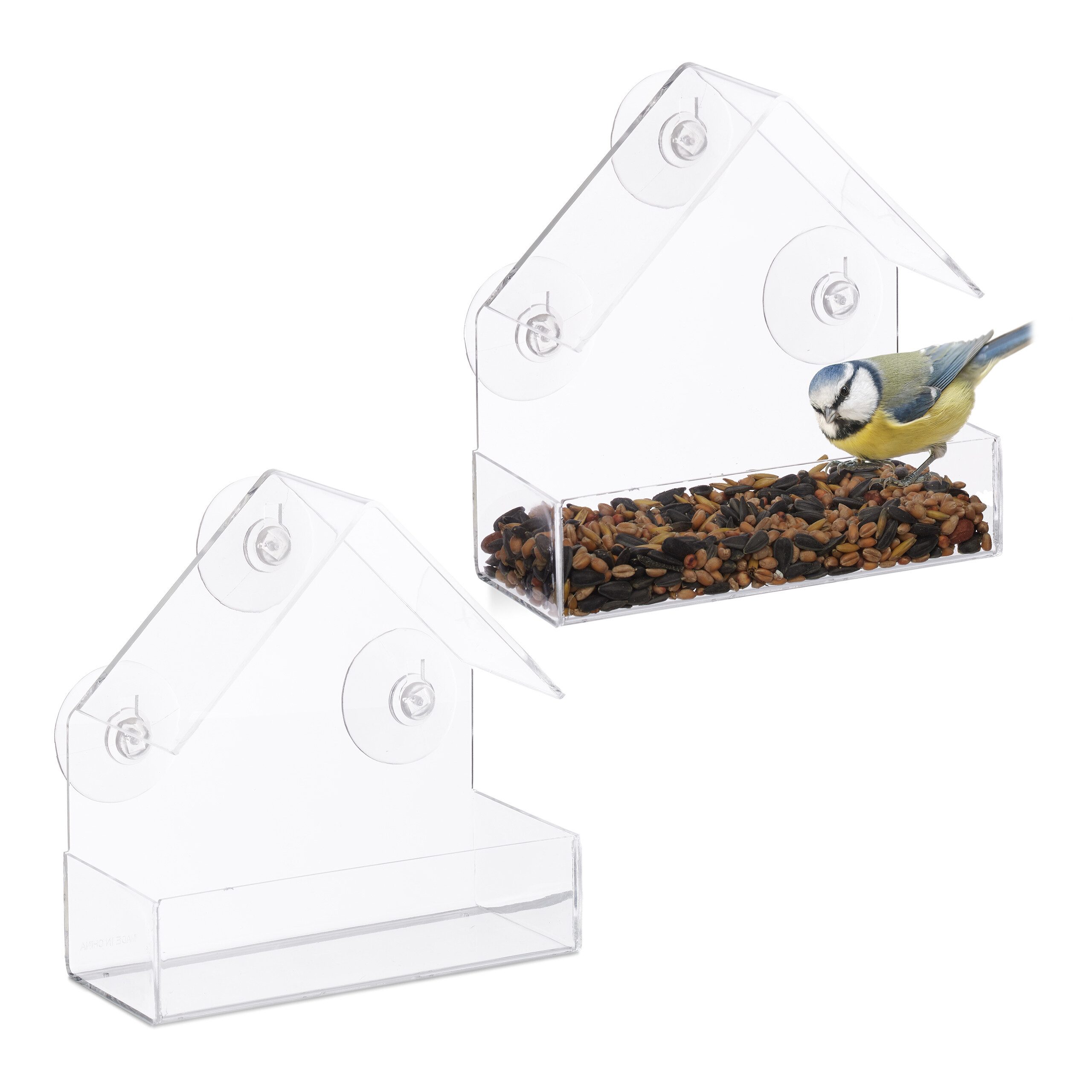 Vogelhaus Fenster-Vogelfutterhaus 2er Set