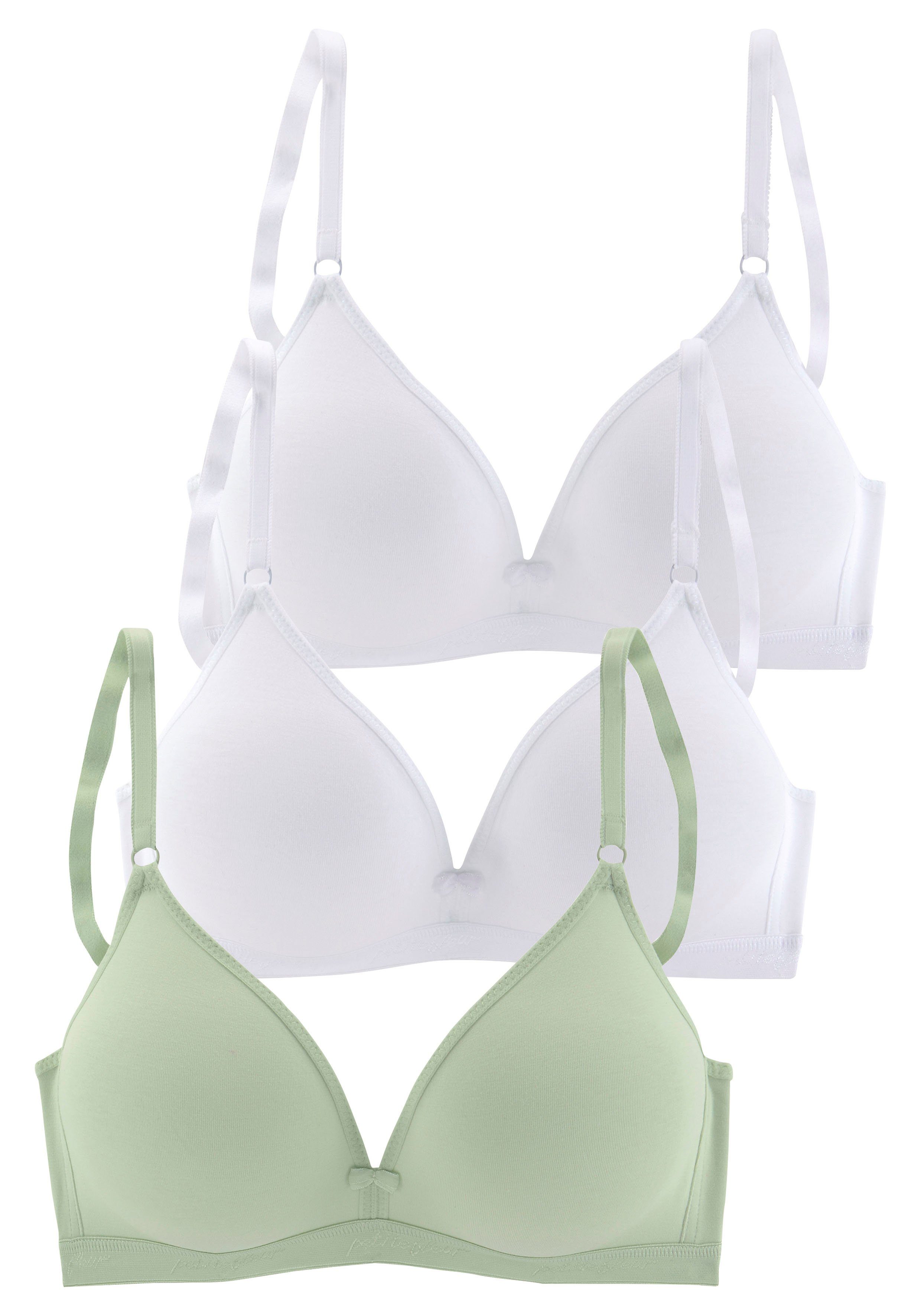 ohne 3 im Bügel (Packung, Basic Bralette-BH petite Stück) Dessous Triangel-Schnitt, fleur