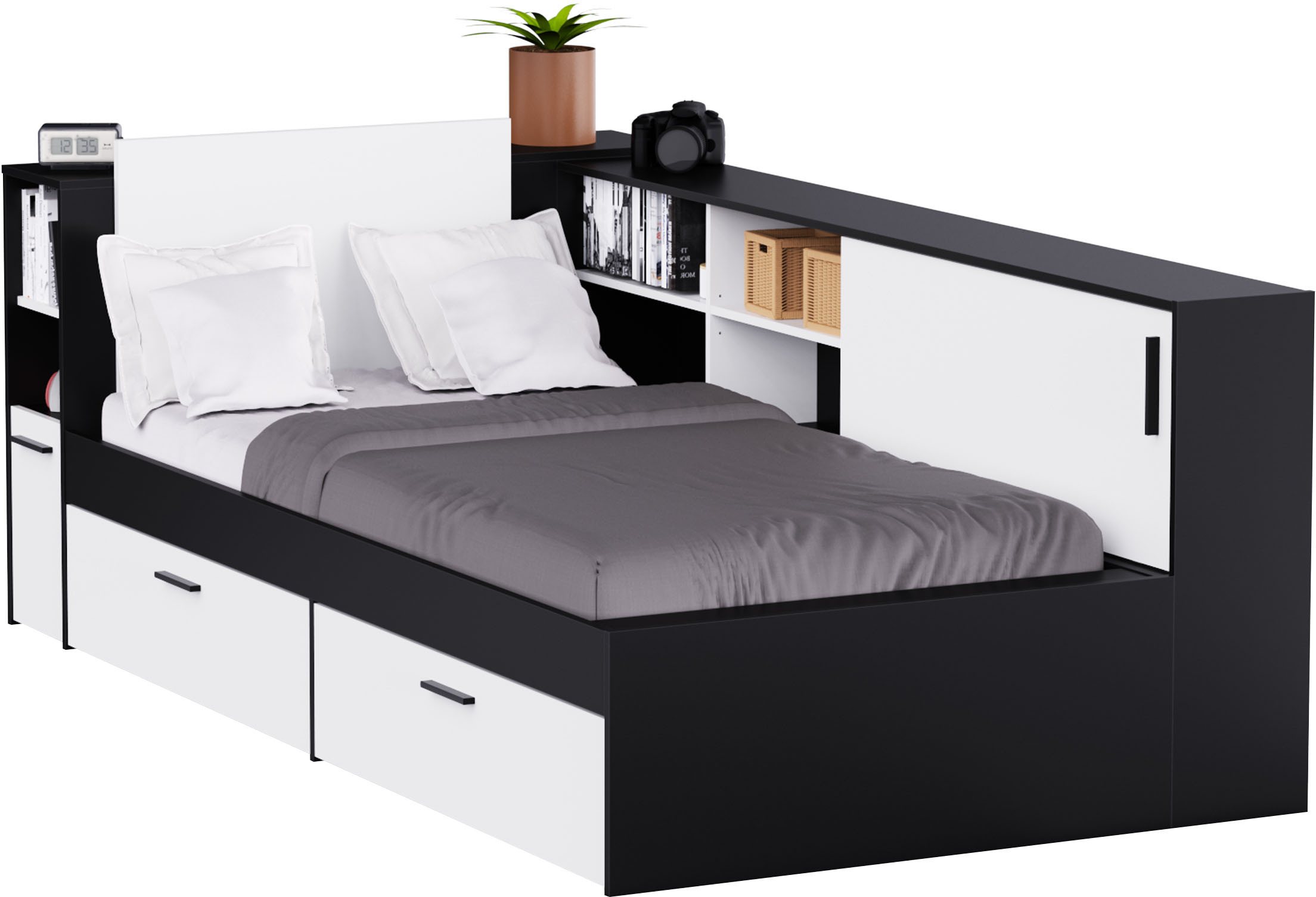 Demeyere GROUP Stauraumbett DREAMPAD Bett 90x190/200 mit Ablage, schwarz Bild von Demeyere GROUP Stauraumbett DREAMPAD Bett 90x190/200 mit Ablage, schwarz