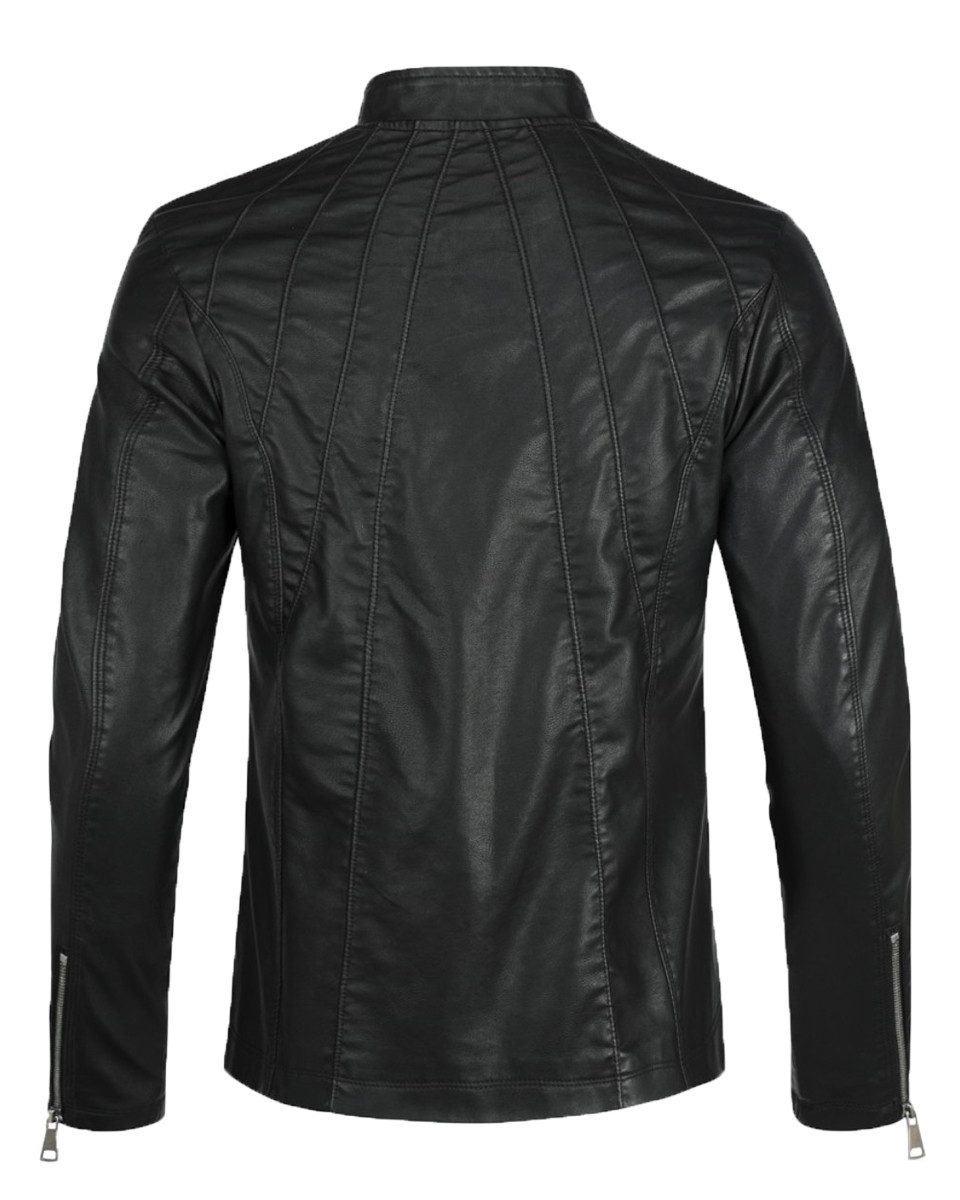Allthemen Lederjacke Herren Bikerjacke aus Kunstleder günstig online kaufen