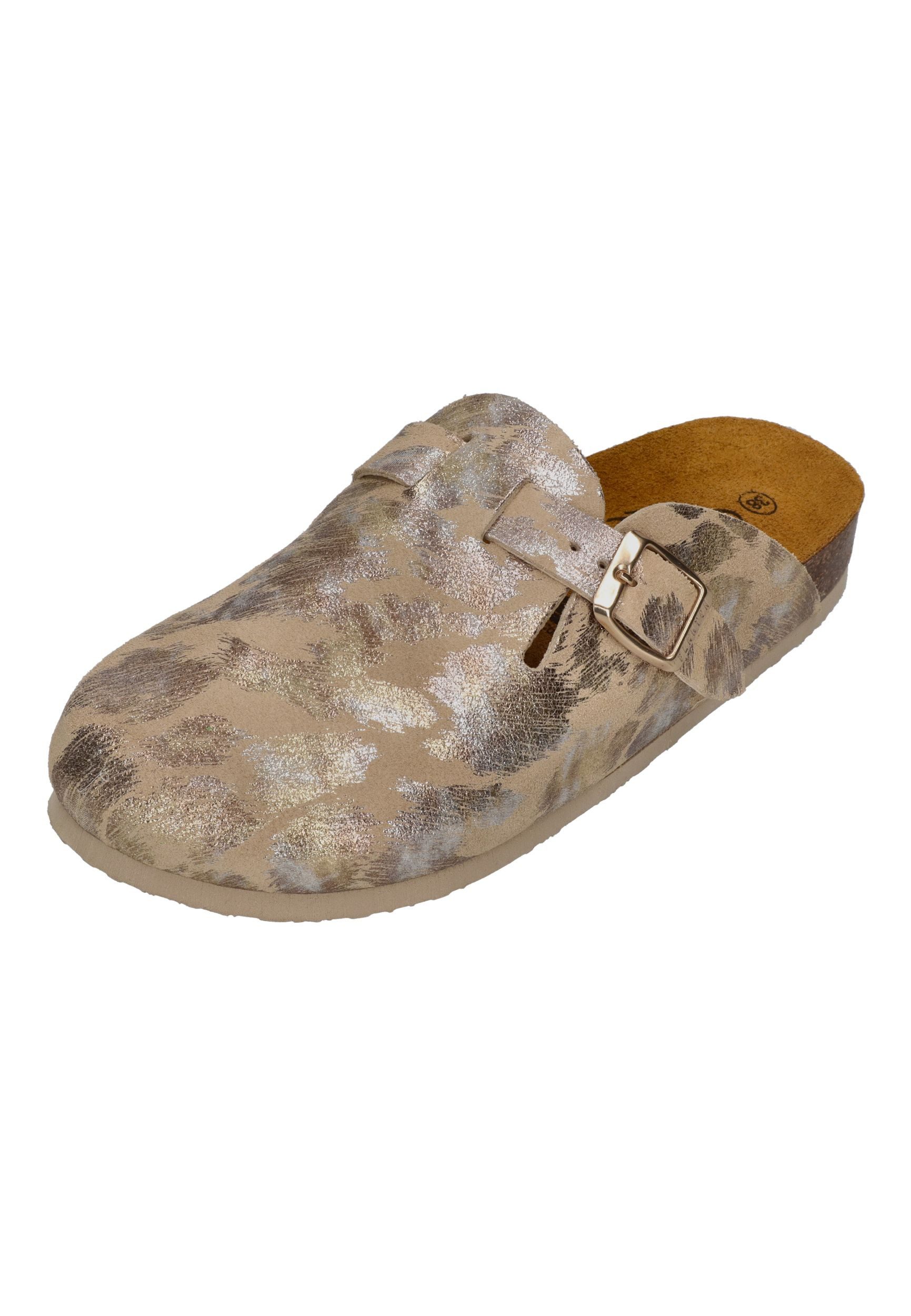 Plakton BLOGG LEOPARDO METAL 181539 Pantolette Camel