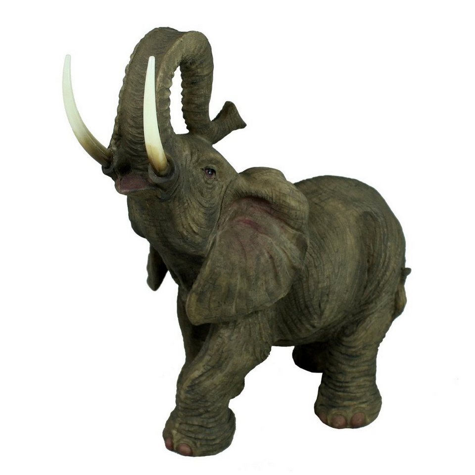 Figur 30cm, Elefant Tierfigur Deko Elefant Handbemalt, colourliving Wetterfest, Dekofigur Detailgetreu Elefant