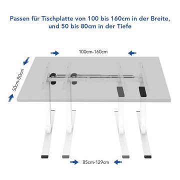 FLEXISPOT Schreibtisch EG1/EF1/EP1 (1-St), Elektrisch höhenverstellbares Tischgestell EG1, grau/schwarz/weiß