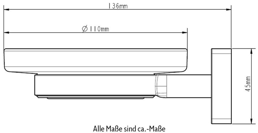 Lenz Seifenschale RAIN, Breite: 11,00 cm, Ø 11,00 cm, chrom