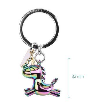 Navaris Schlüsselanhänger Regenbogen Einhorn - Schlüsselanhänger mit Karabiner - Keychain (1-tlg)