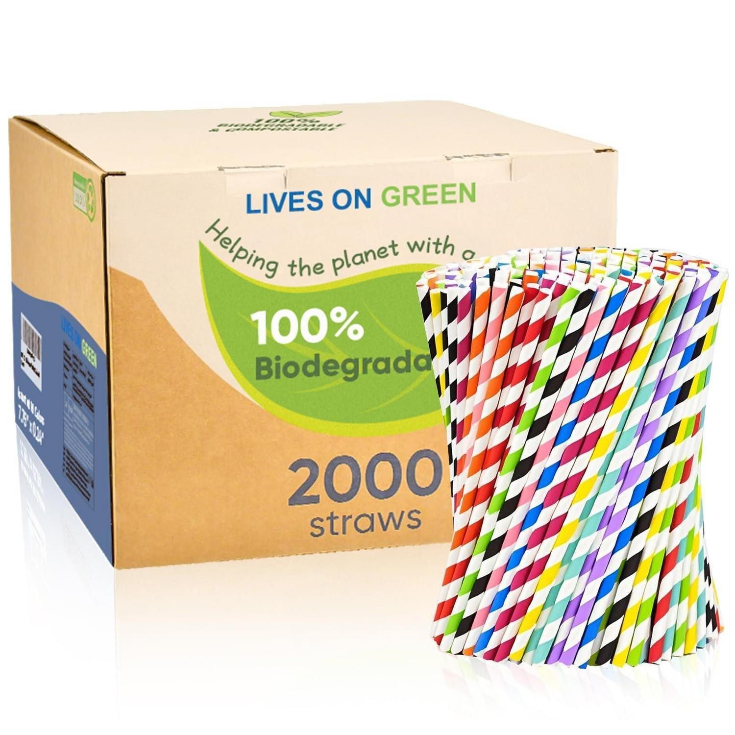 LuxusKollektion Bastel-Strohhalme Papier-Trinkhalme 19.7cm bunt 2000Stk 10 Farben, (2000-tlg)