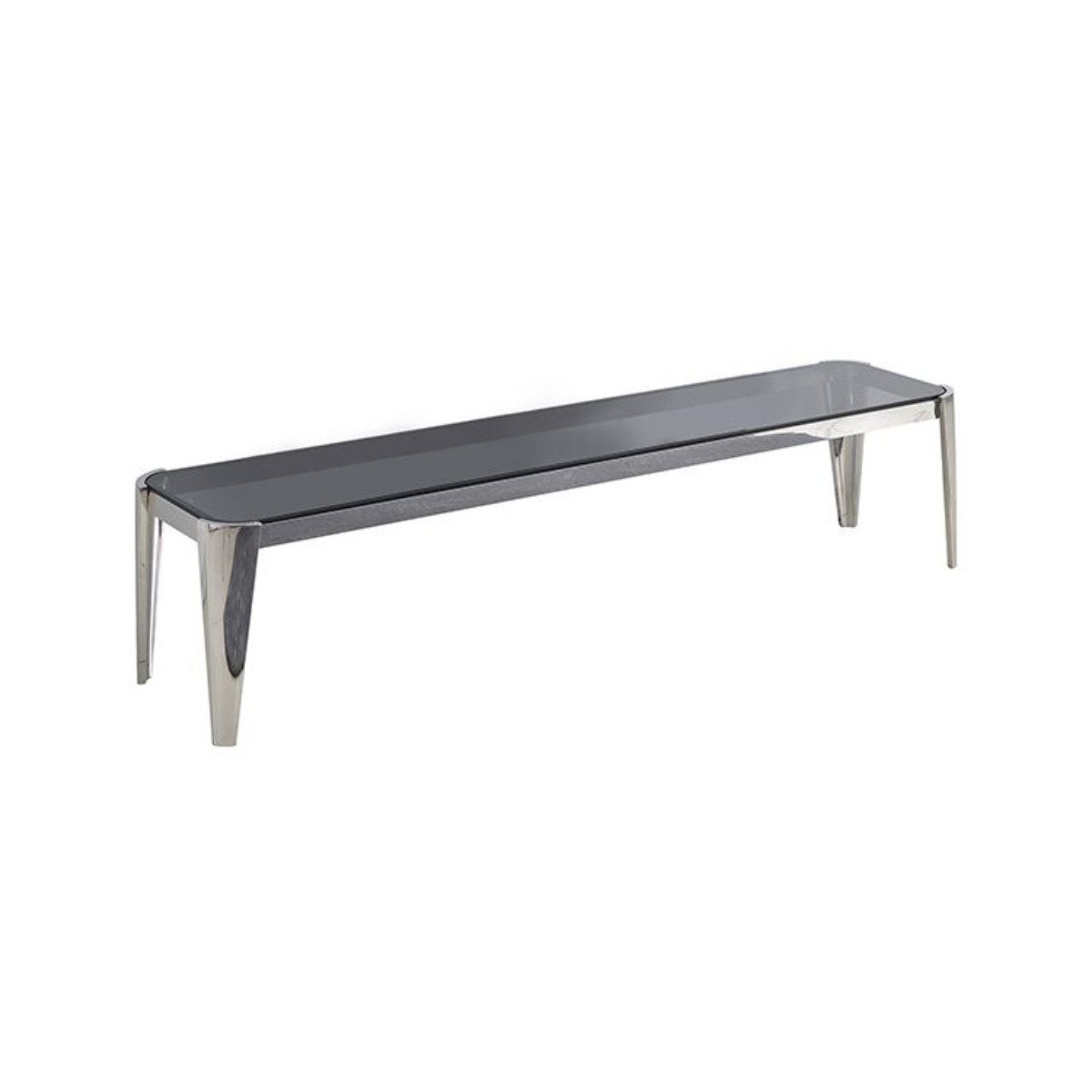 alesvelt TV-Bank Prato Tischplatte aus Glas 200 cm Grau