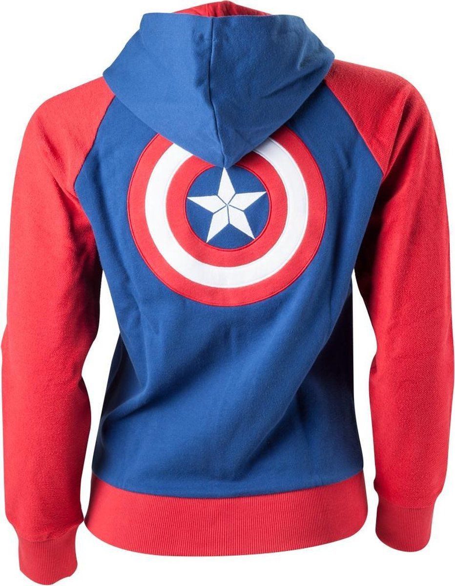 Captain America Hoodie Kapuzenjacke Sweatshirt mit RV Damen Cap. America S M L