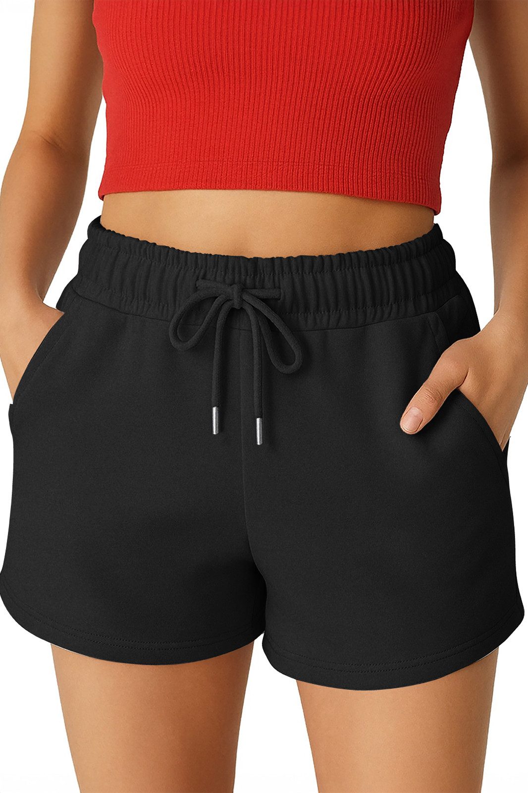 ROSS CAMP Sweatshorts Kurze Hose Damen Shorts Lycra günstig online kaufen