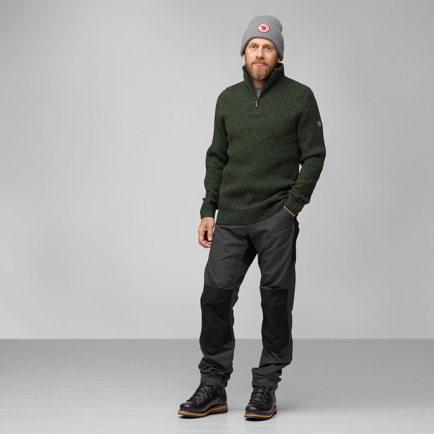 Fjällräven Wollpullover Fjäll Räven Herren Övik Half Zip Knit