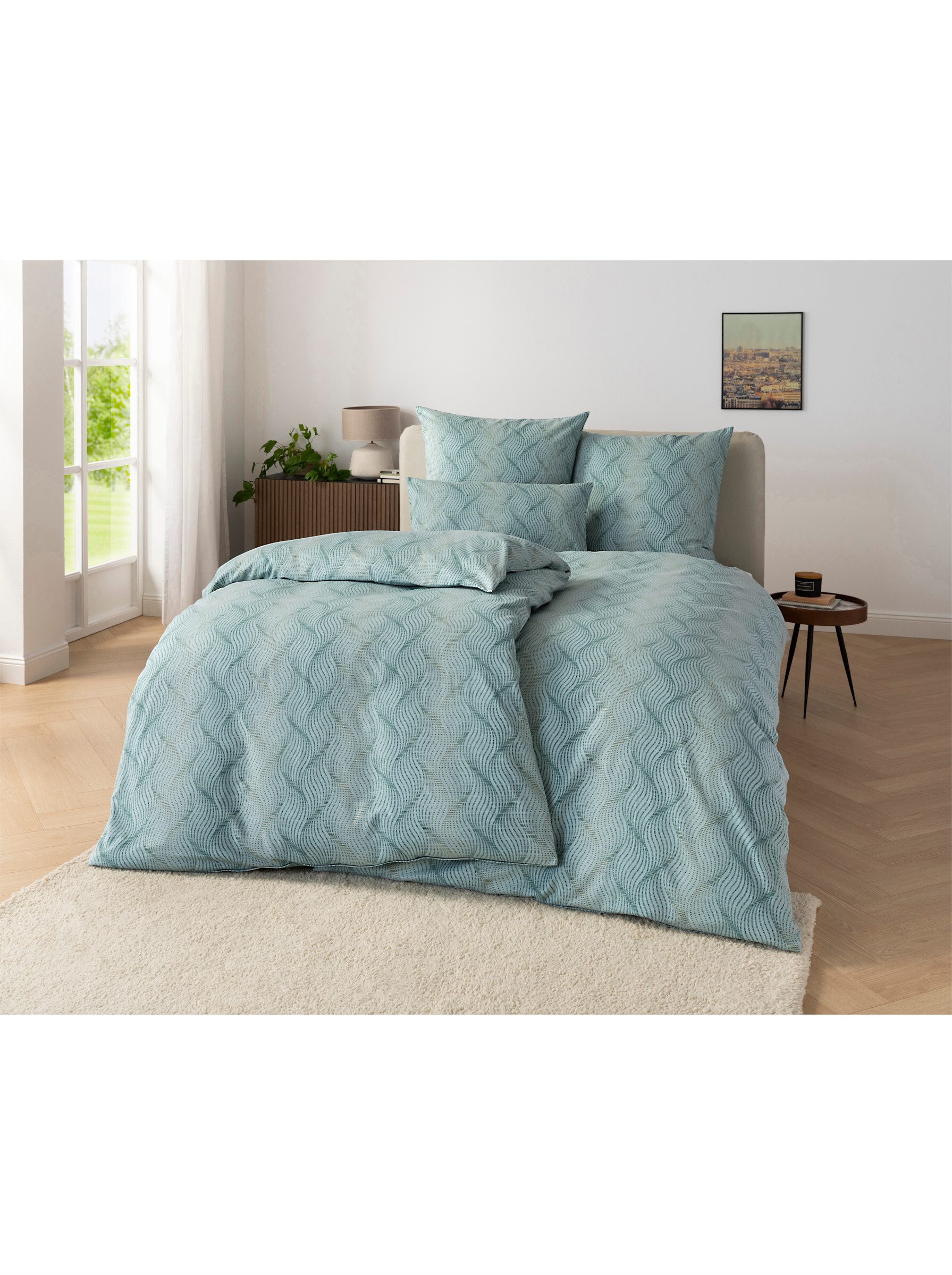 3-teiliges Bettdecken Bettbezug Luxus Satin & Samt Neu Atlanta