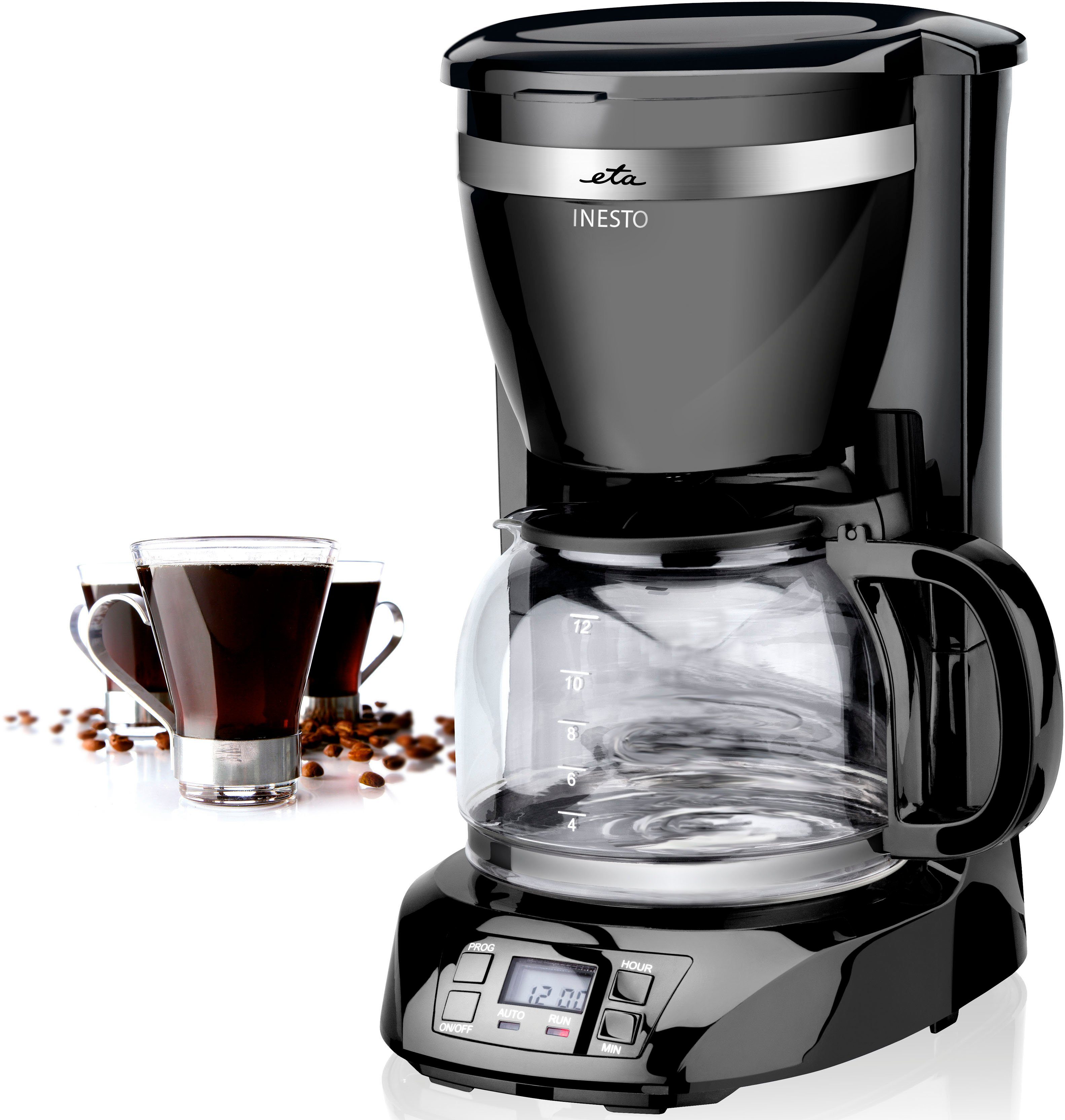 eta Filterkaffeemaschine INESTO ETA317490000, 1,5l Kaffeekanne, Korbfilter, Permanentfilter 1x4