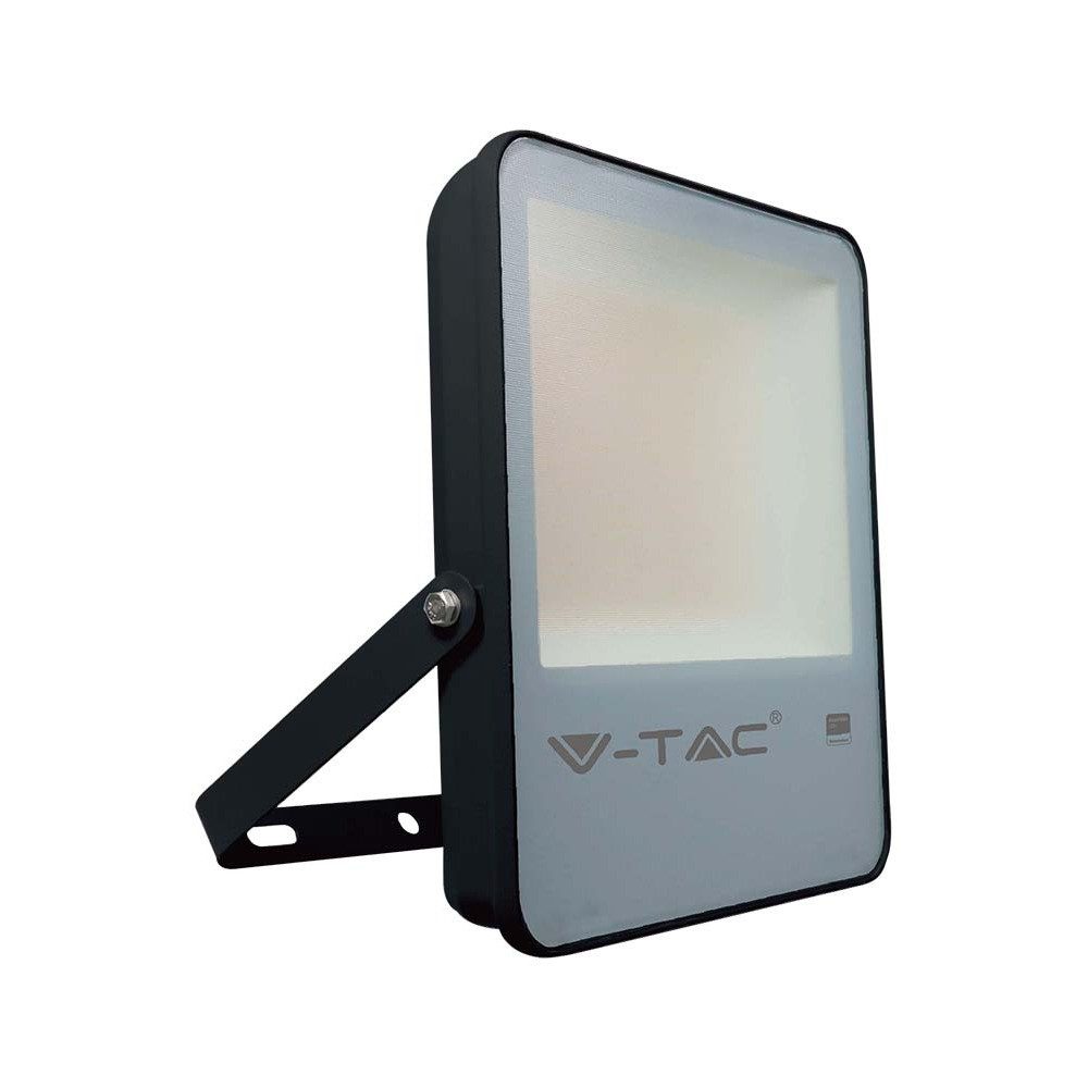 V-TAC LED Flutlichtstrahler, LED-Leuchtmittel fest verbaut, Tageslichtweiß, LED Außenwandstrahler Spot beweglich Flutlicht schwarz Glas H 24,15 cm