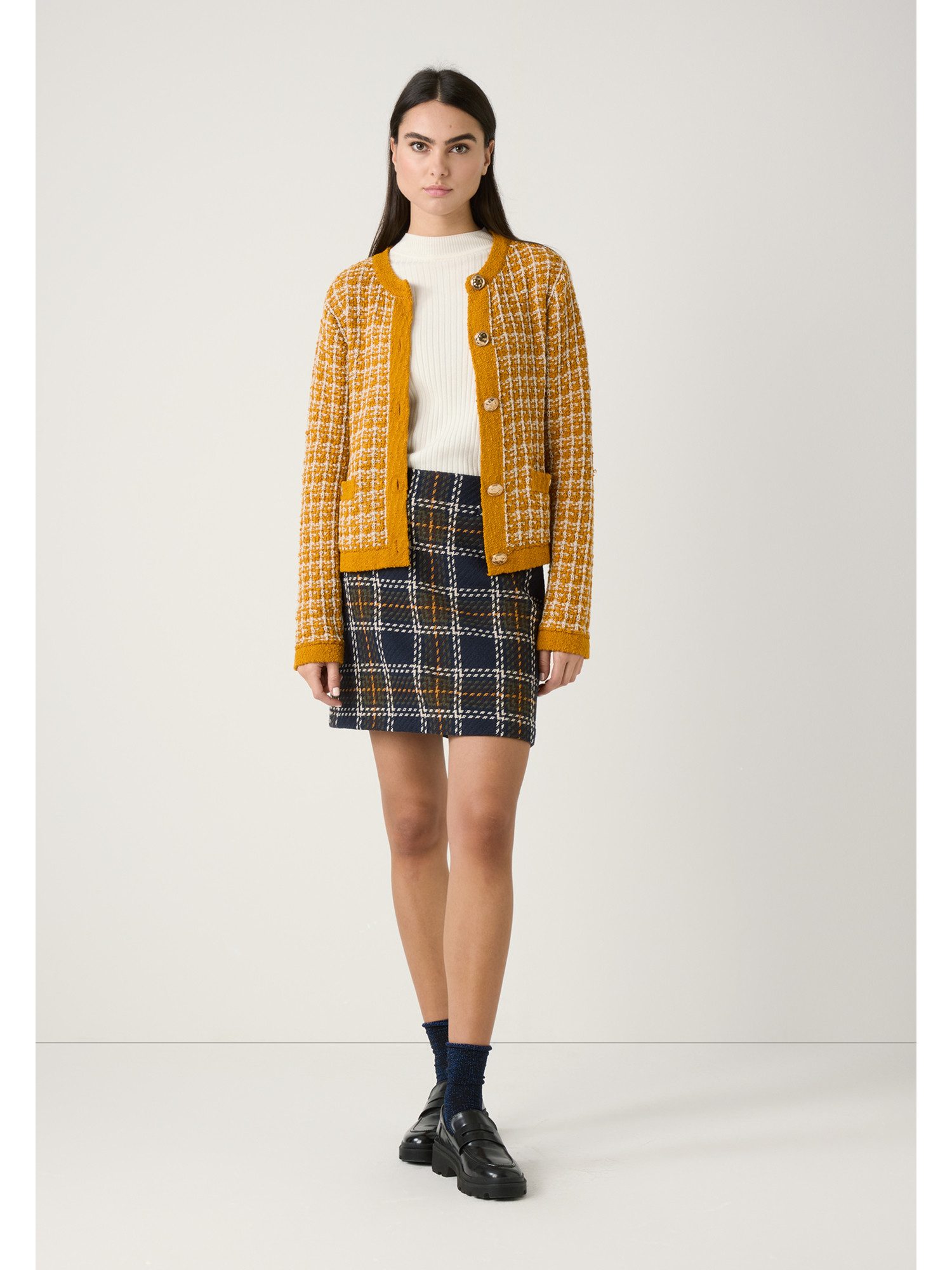 MORE&MORE Cardigan Strickjacke langarm Blazeroptik günstig online kaufen