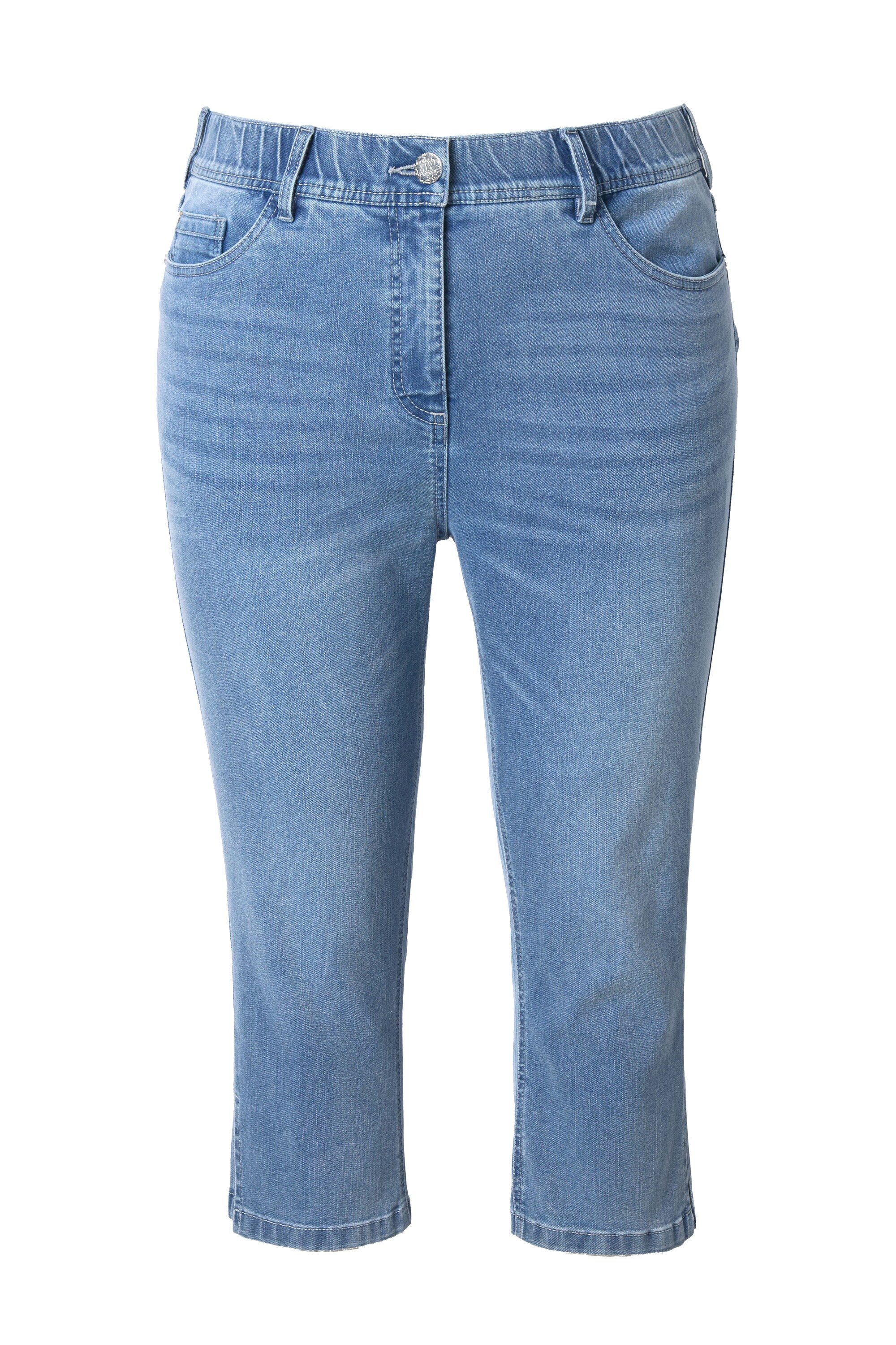Regular-fit-Jeans Jeanscapri Sarah Wascheffekte schmales Bein