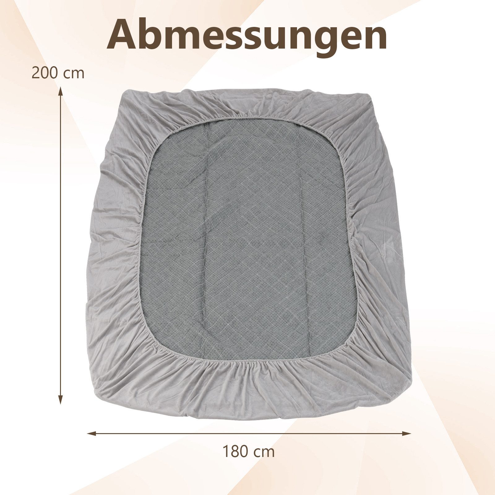 Matratzenschoner COSTWAY, Matratzenauflage, mit Schwammpolsterung, 180x200cm