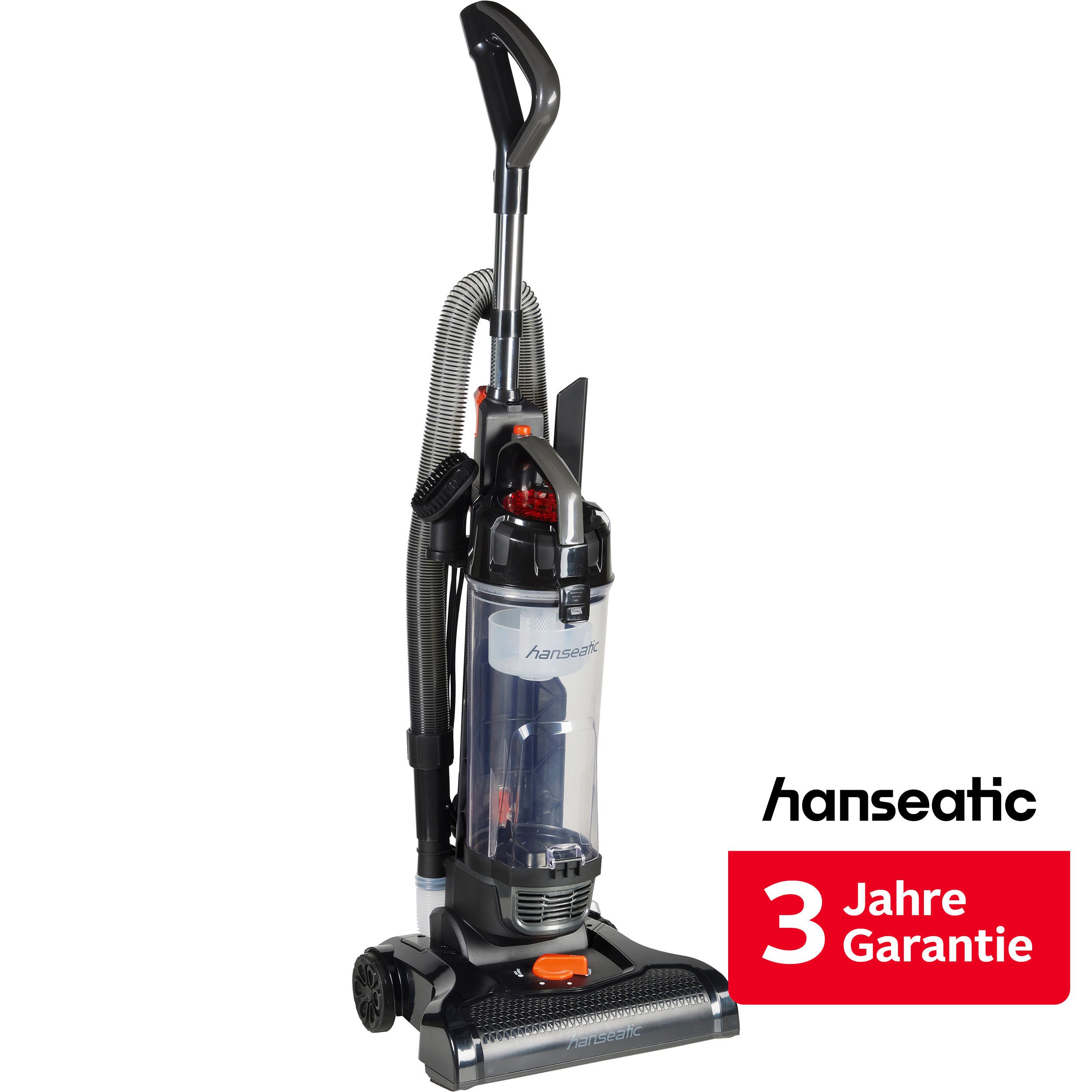 Hanseatic Bürstsauger Auf Knopfdruck leerbar, Freistehfunktion, 400 W, 400 W, beutellos, inkl. 3 Jahre Herstellergarantie
