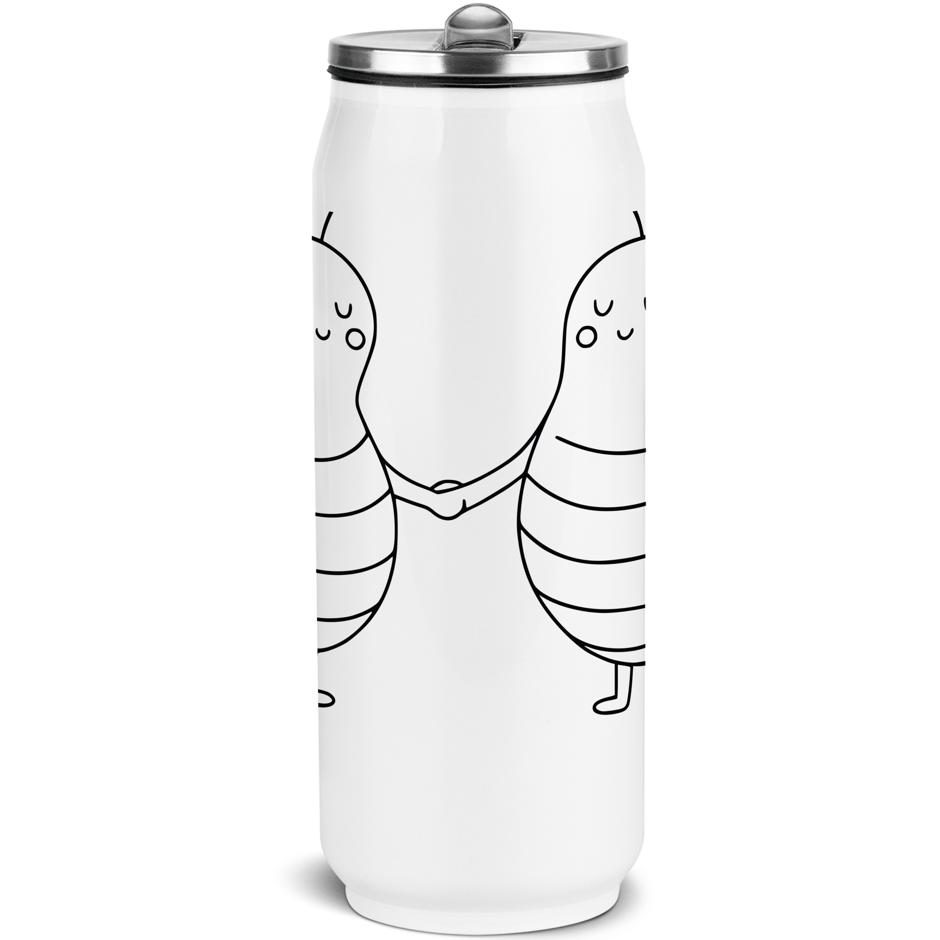Mr. & Mrs. Panda Isolierflasche Sternzeichen Zwilling, Thermosflasche, Weiß, Wasserflasche, sport tri, Getränkedose Glückskäfer Isolierte Trinkflasche