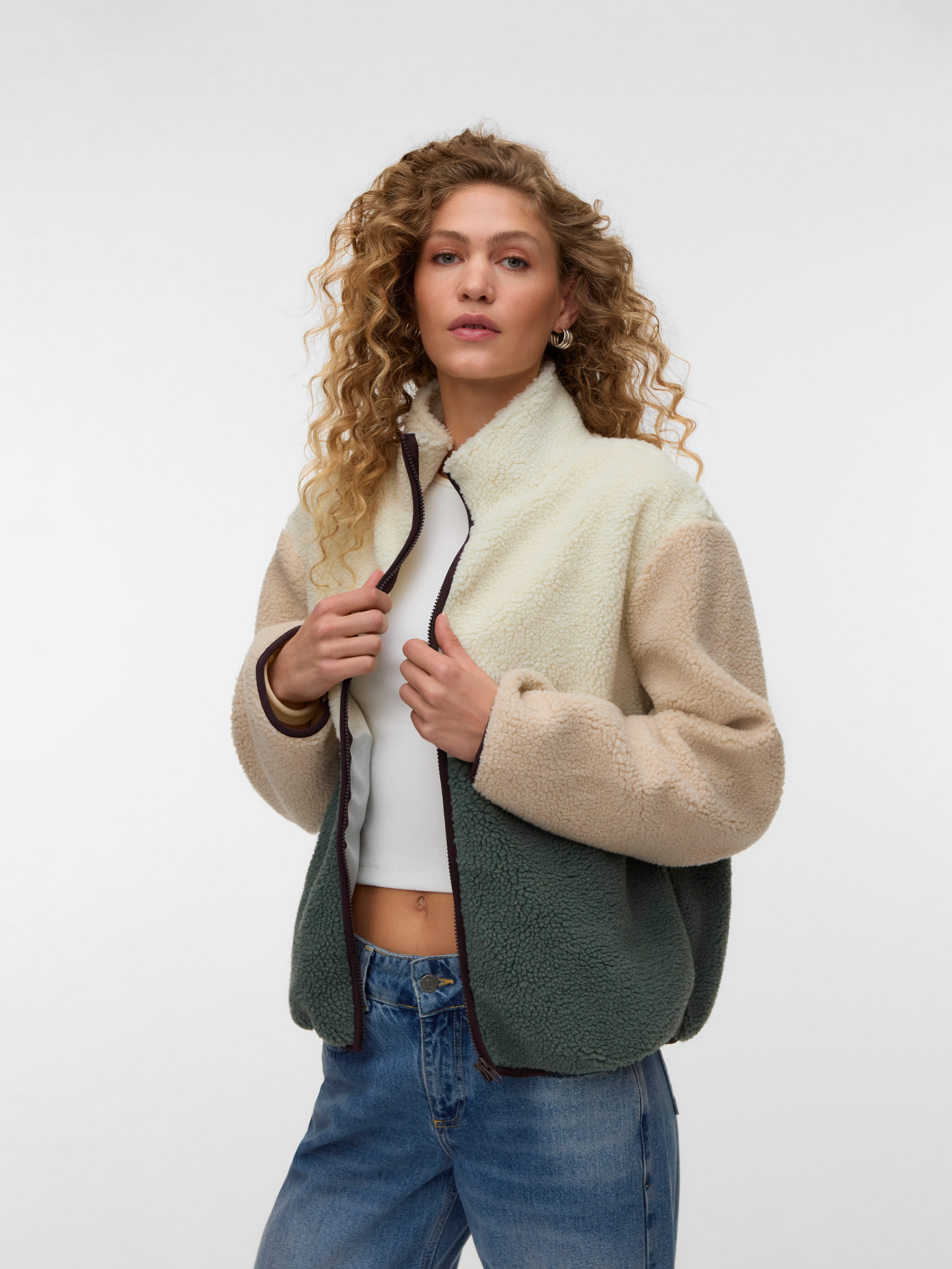 Vero Moda Fleecejacke VMJOSEFIN LS TEDDY ZIP JACKET EXP Polyester